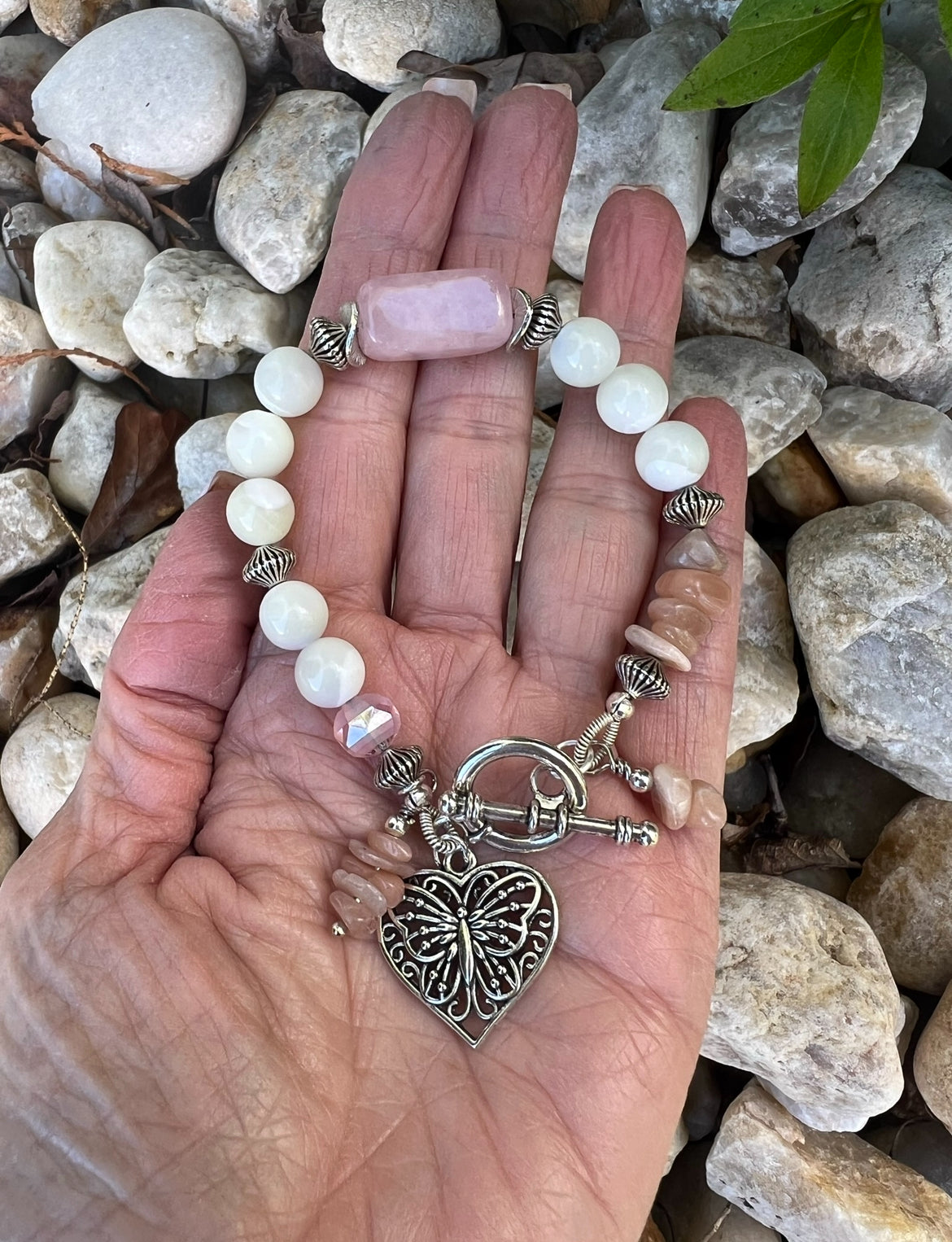 Mother of Pearl and Rose Quartz bracelet