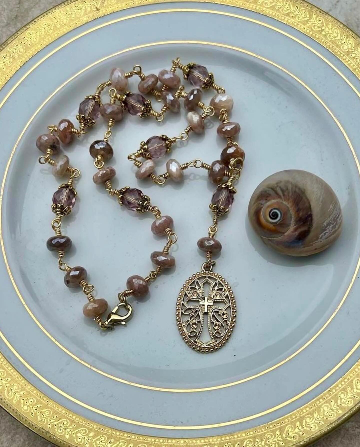 Peachy Moonstone Necklace