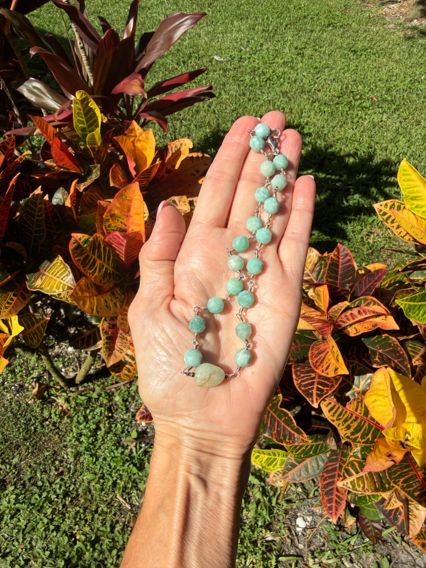 Octagon Amazonite Choker