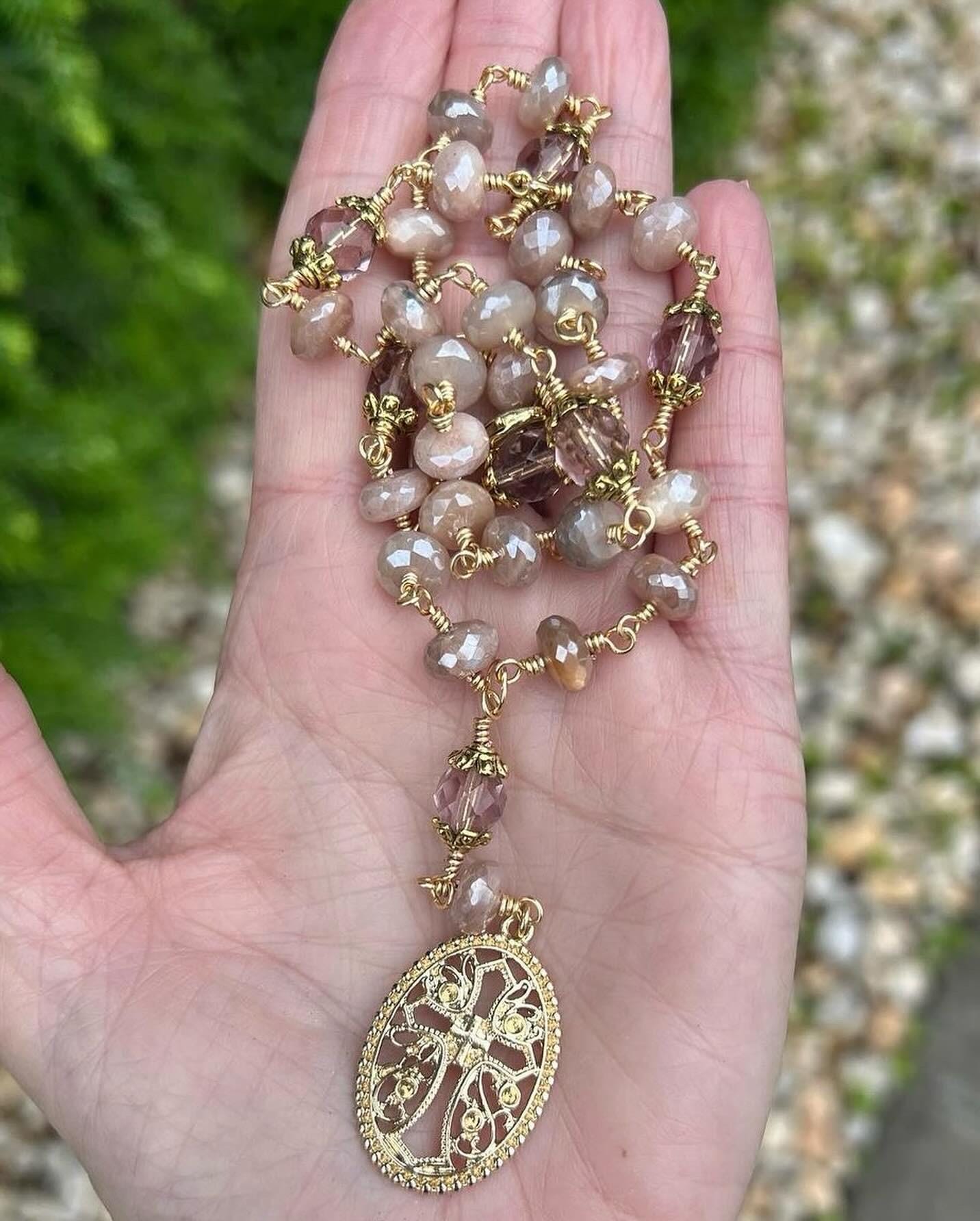 Peachy Moonstone Necklace