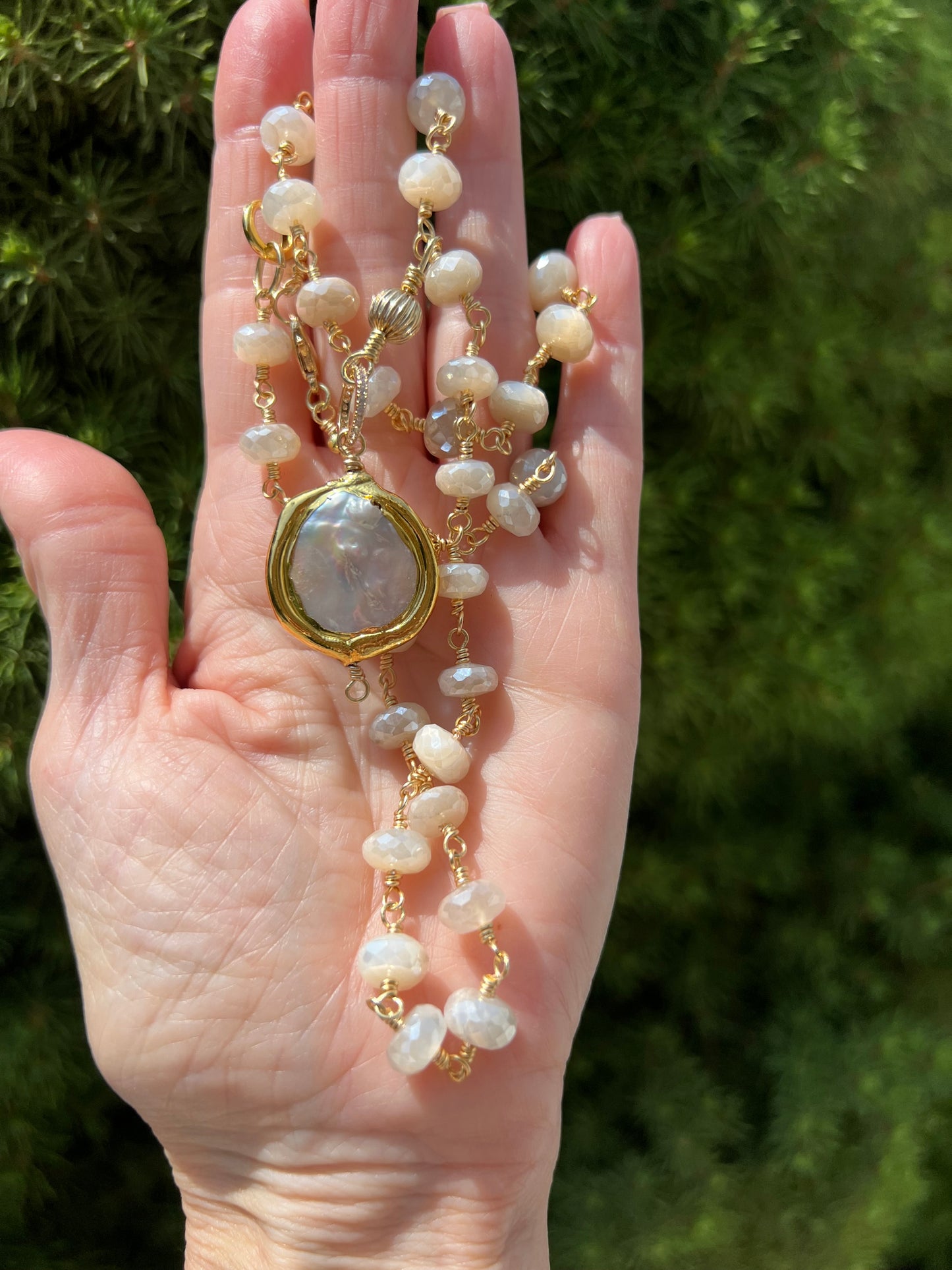 Rosary Style Moonstone Set