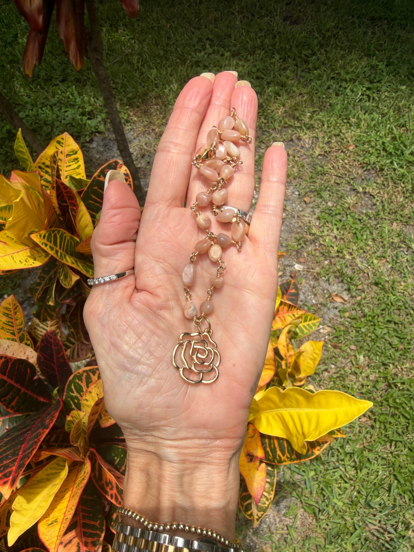 Peach Moonstone Choker