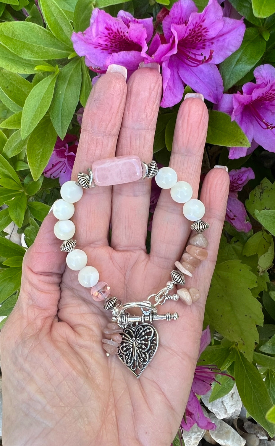 Mother of Pearl and Rose Quartz bracelet