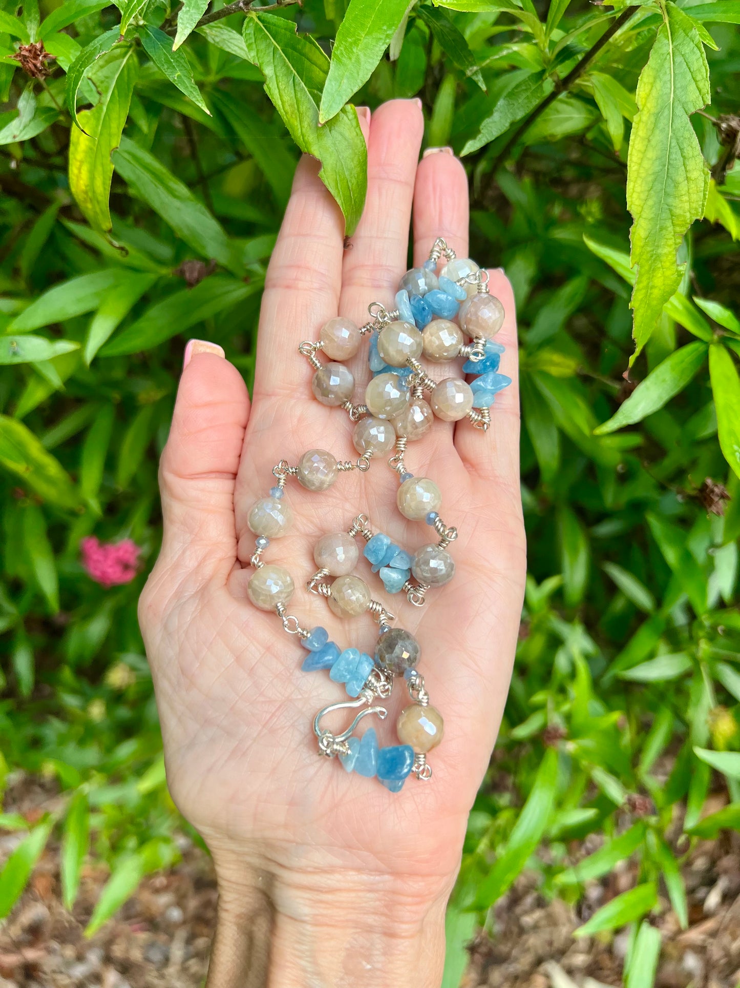 Moonstone and Aquamarine Necklace