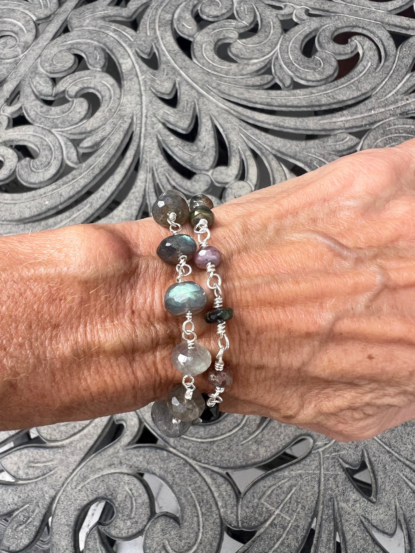 Sterling wire wrapped bracelets