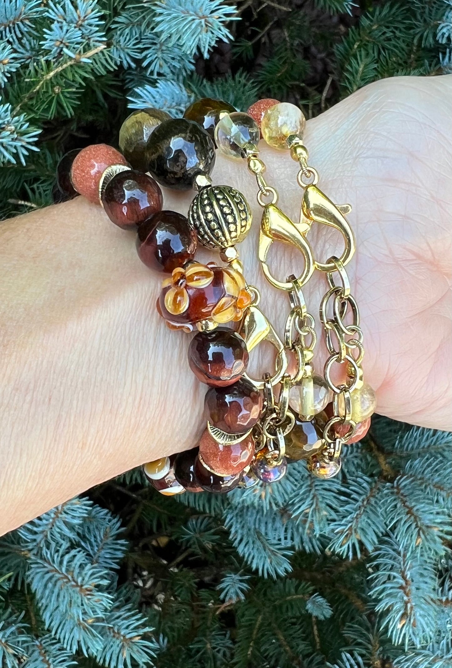 Chunky Gemstone Bracelets.