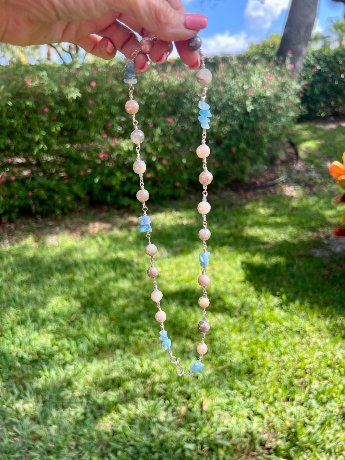 Moonstone and Aquamarine Necklace
