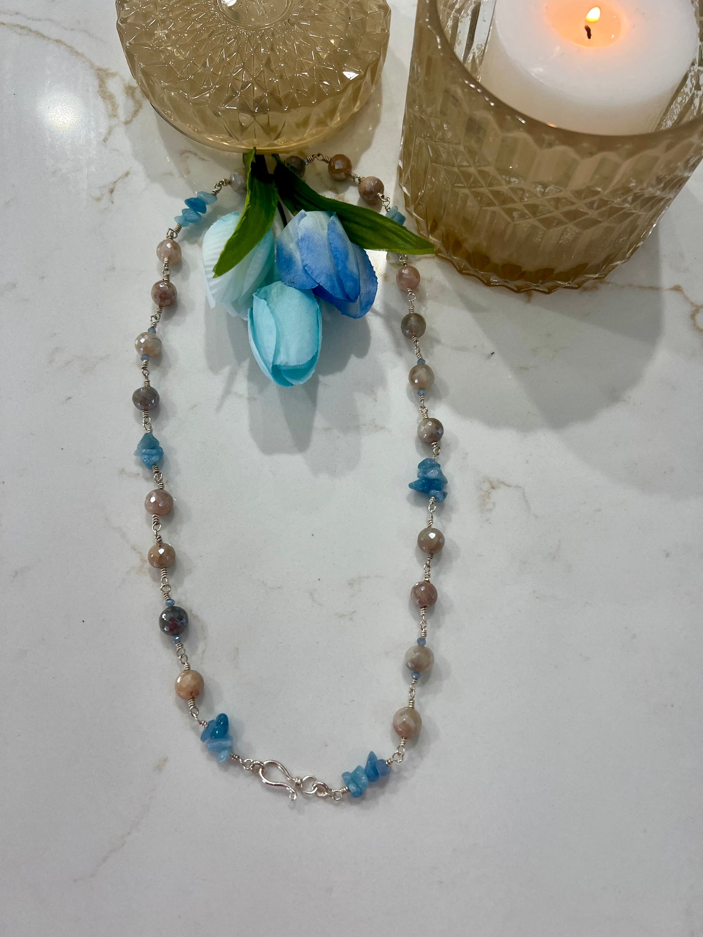 Moonstone and Aquamarine Necklace