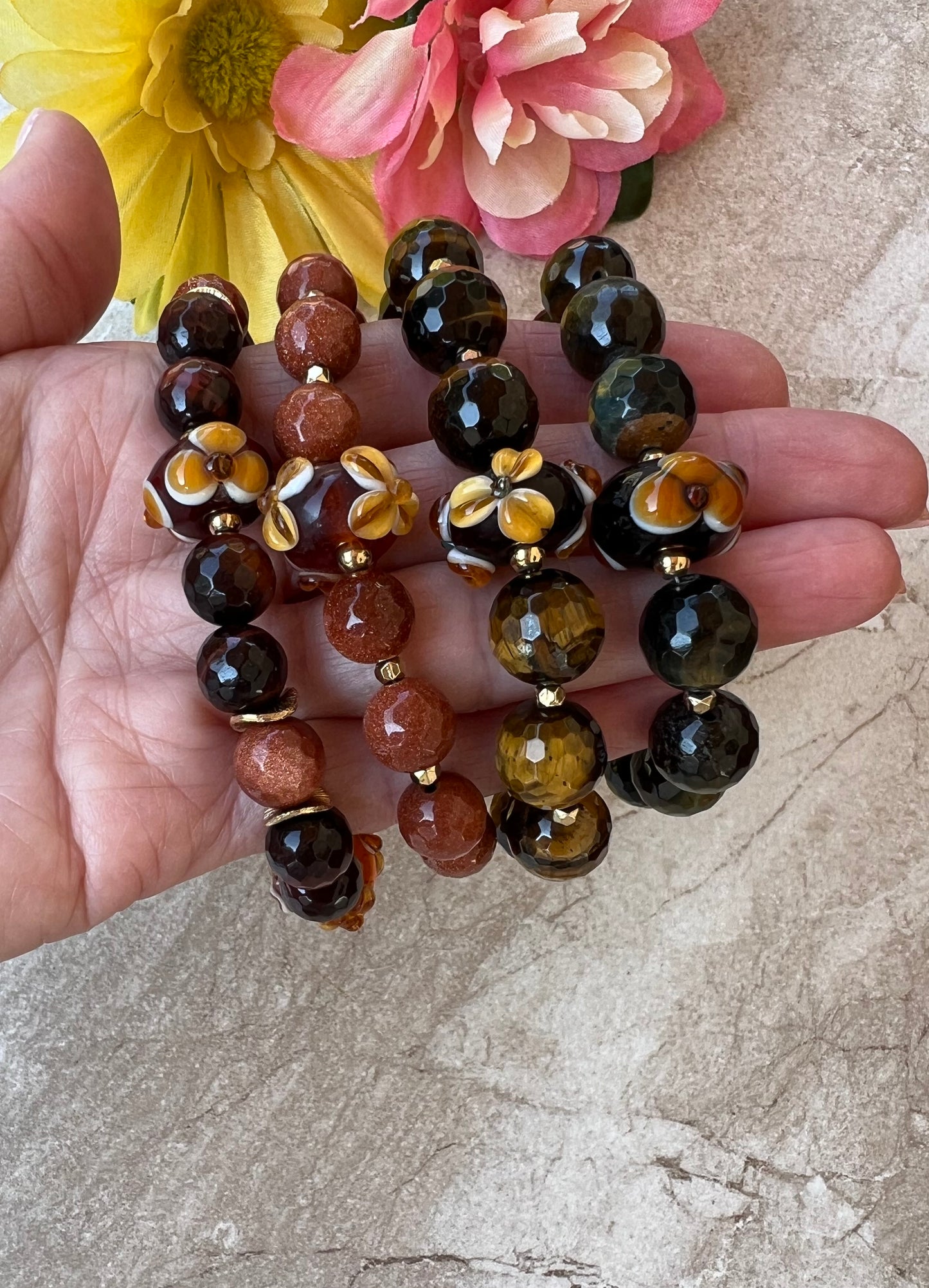 Chunky Gemstone Bracelets.