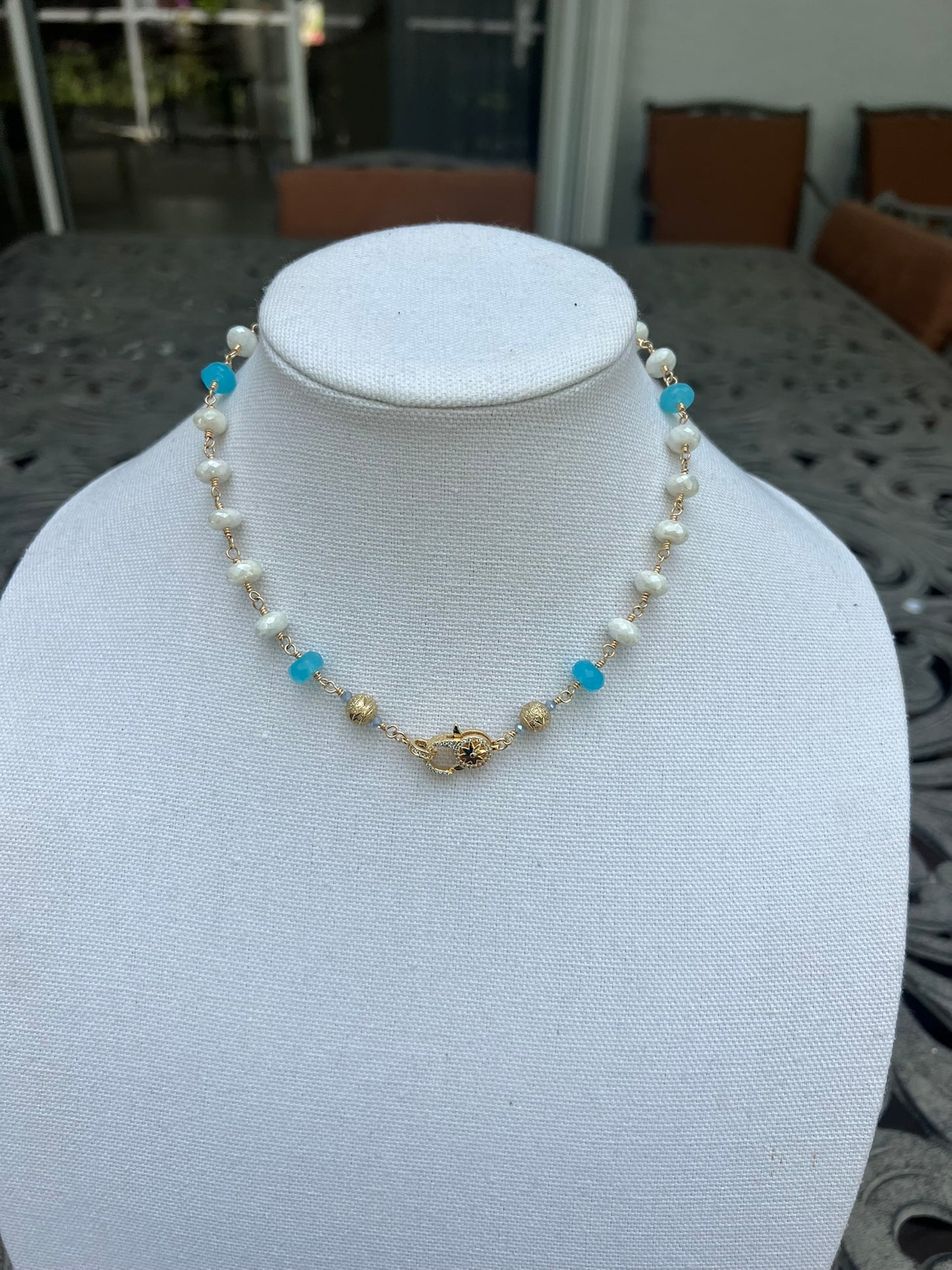 Silverite & Blue Chalcedony Choker