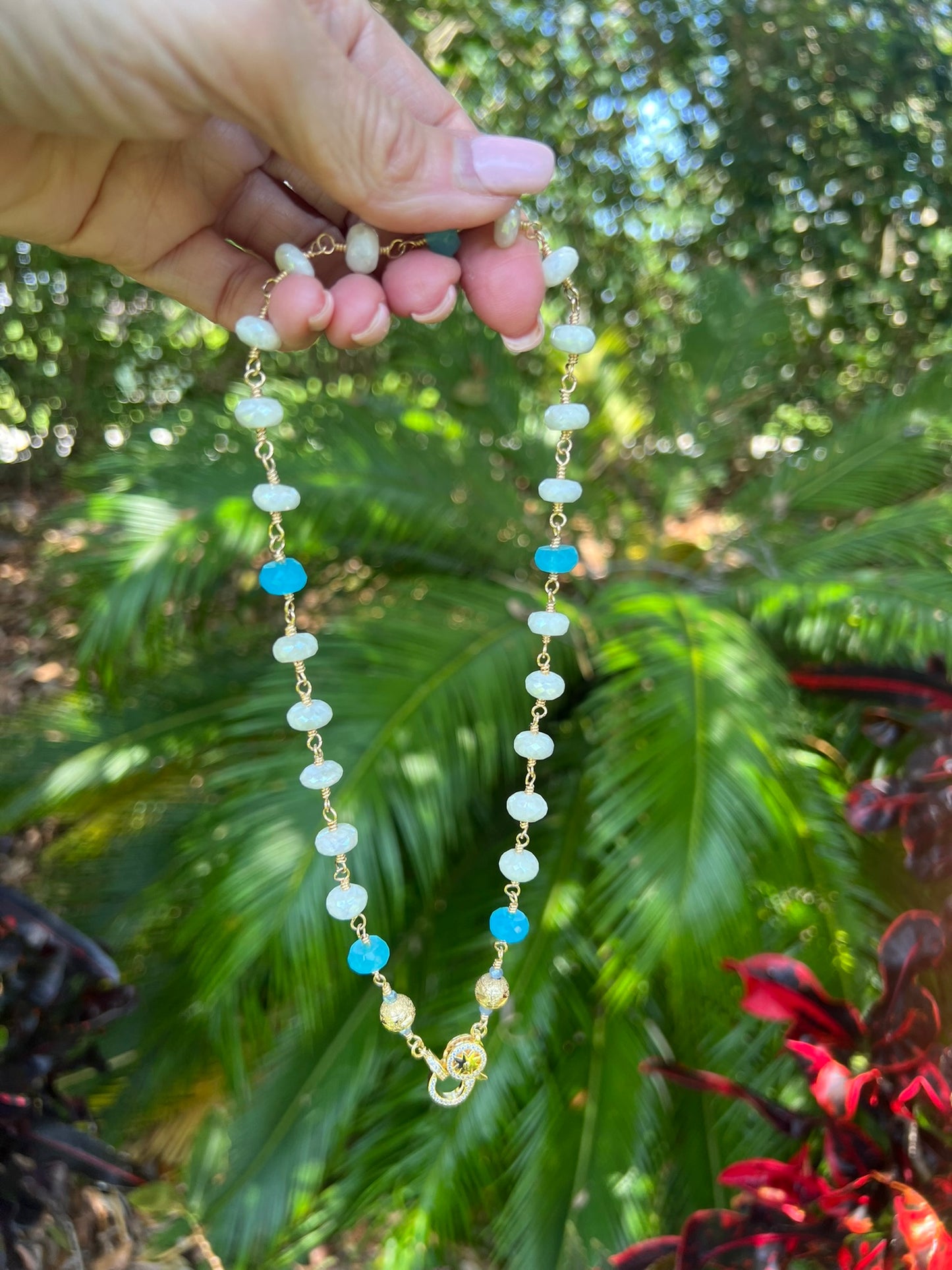 Silverite & Blue Chalcedony Choker