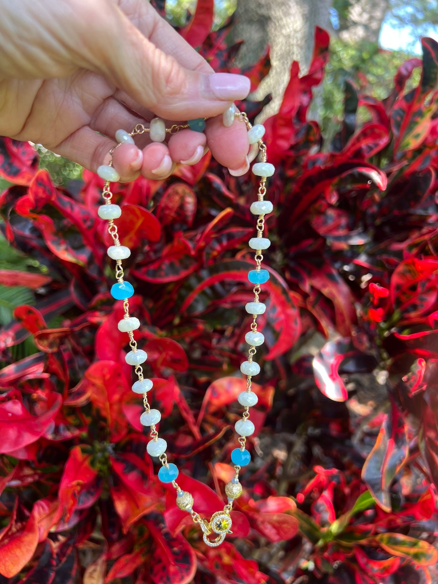 Silverite & Blue Chalcedony Choker