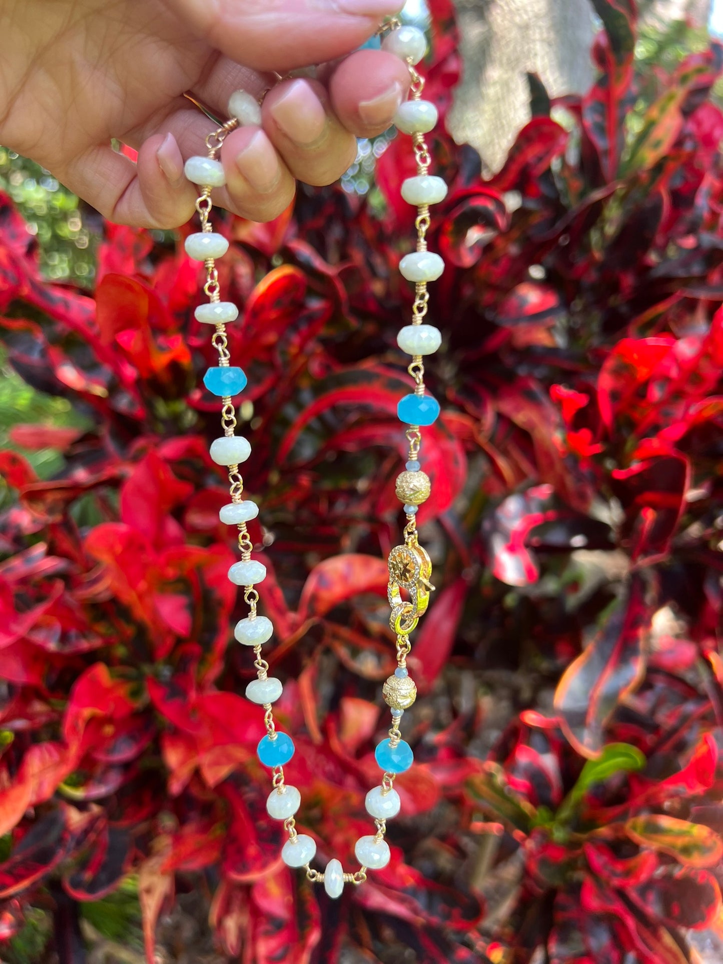 Silverite & Blue Chalcedony Choker