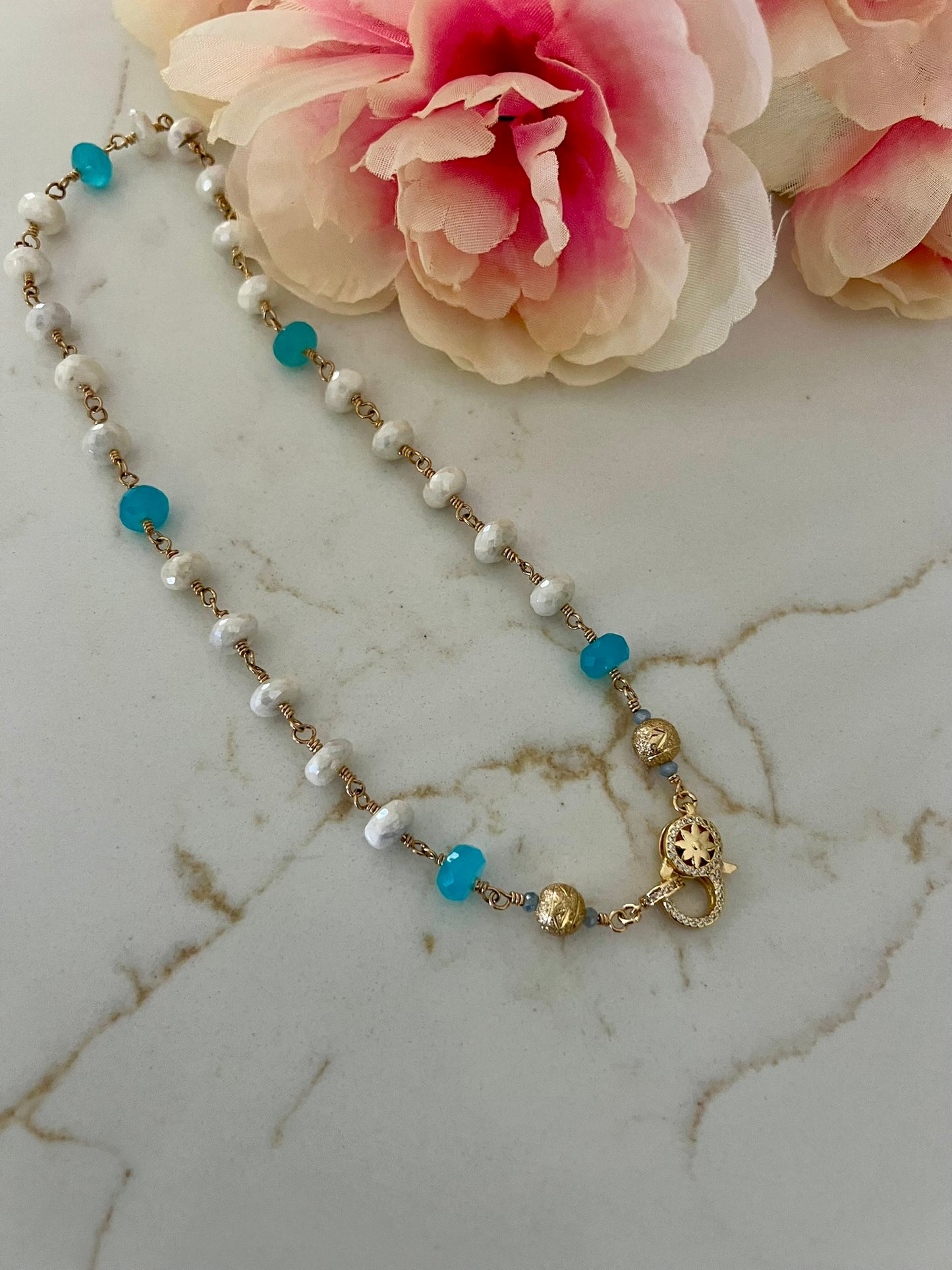 Silverite & Blue Chalcedony Choker