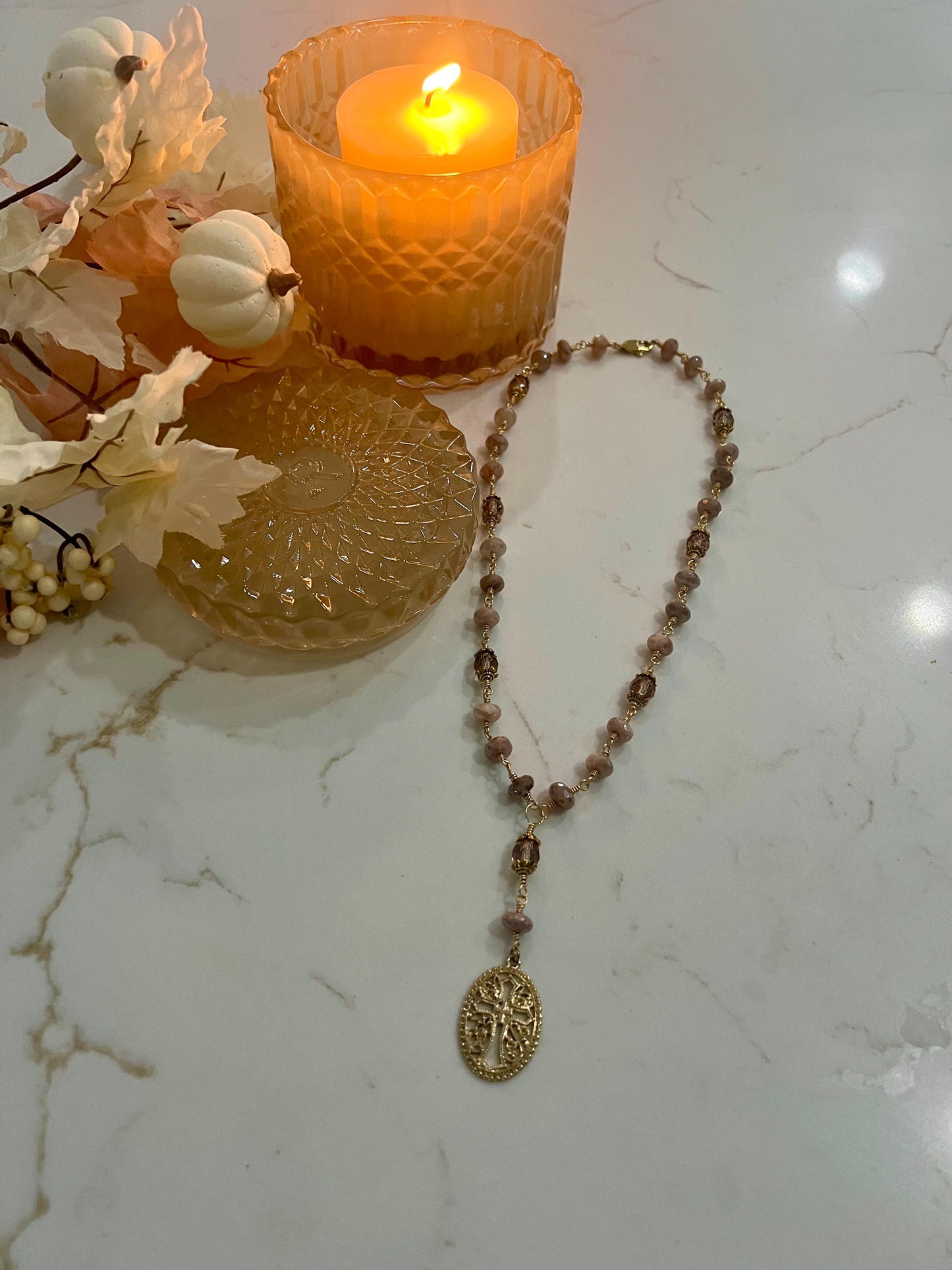 Peachy Moonstone Necklace