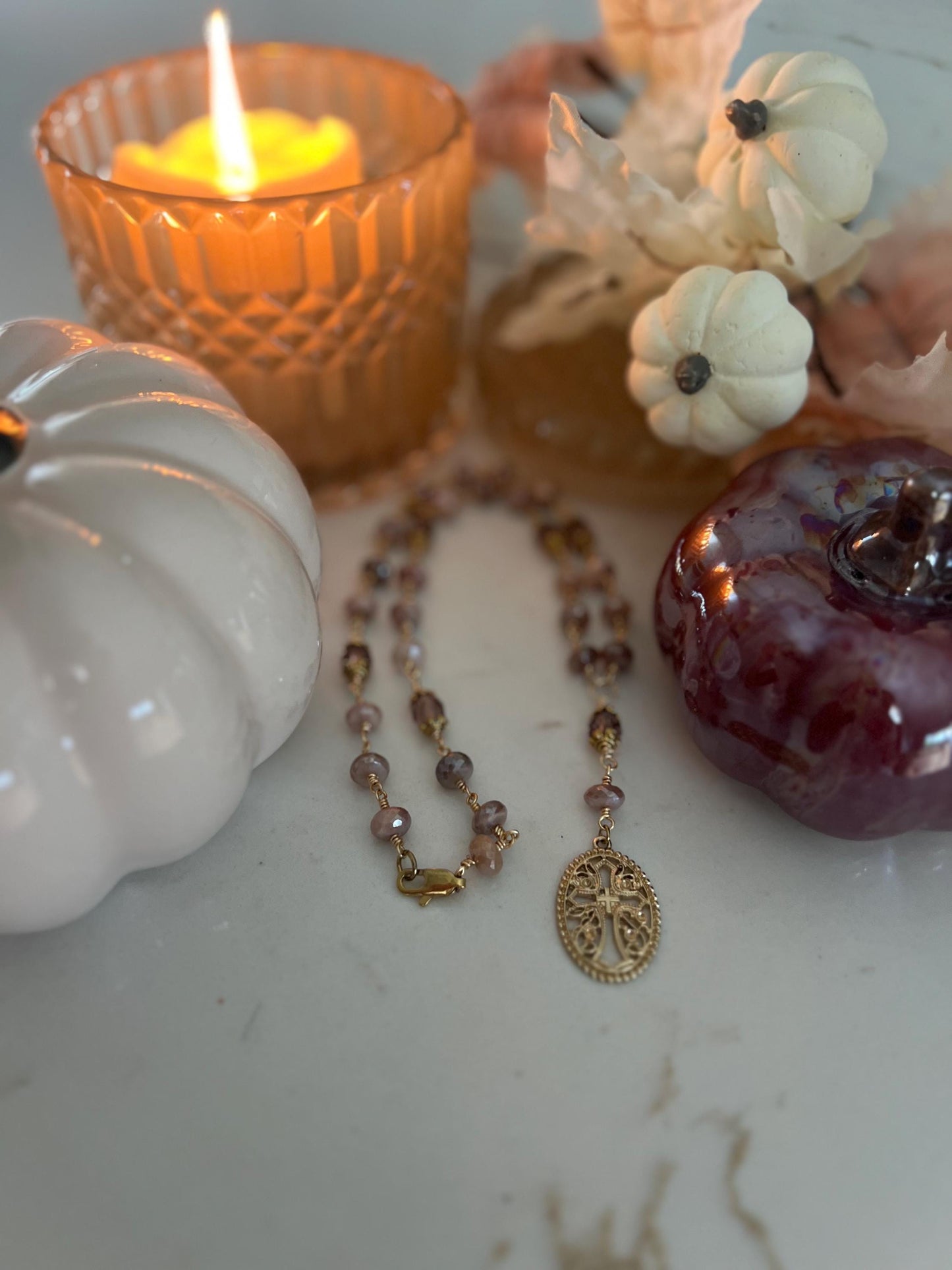 Peachy Moonstone Necklace
