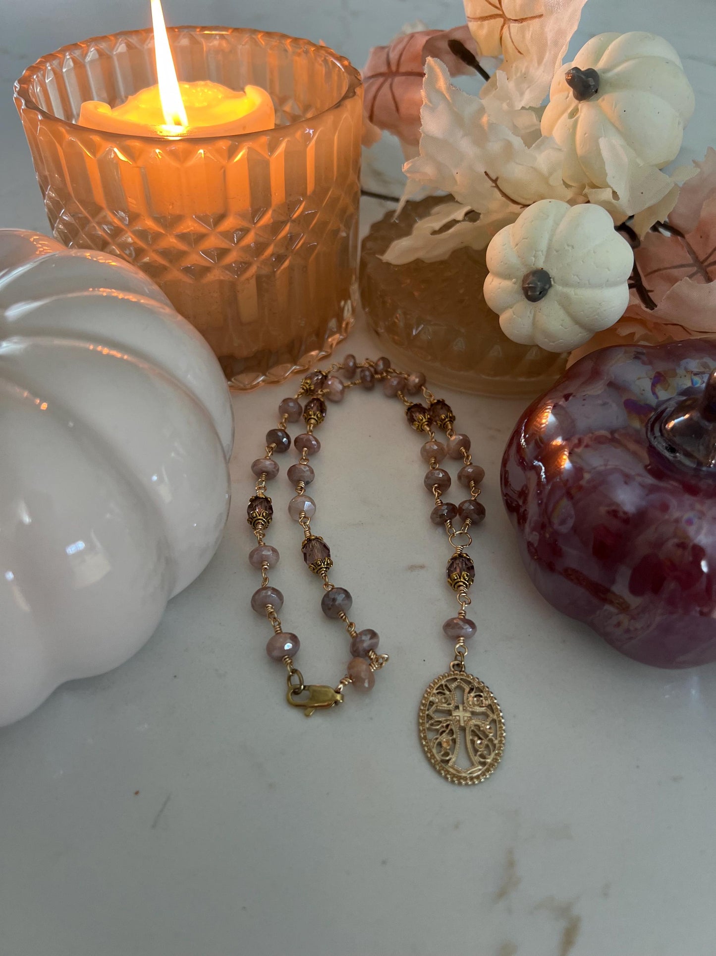 Peachy Moonstone Necklace