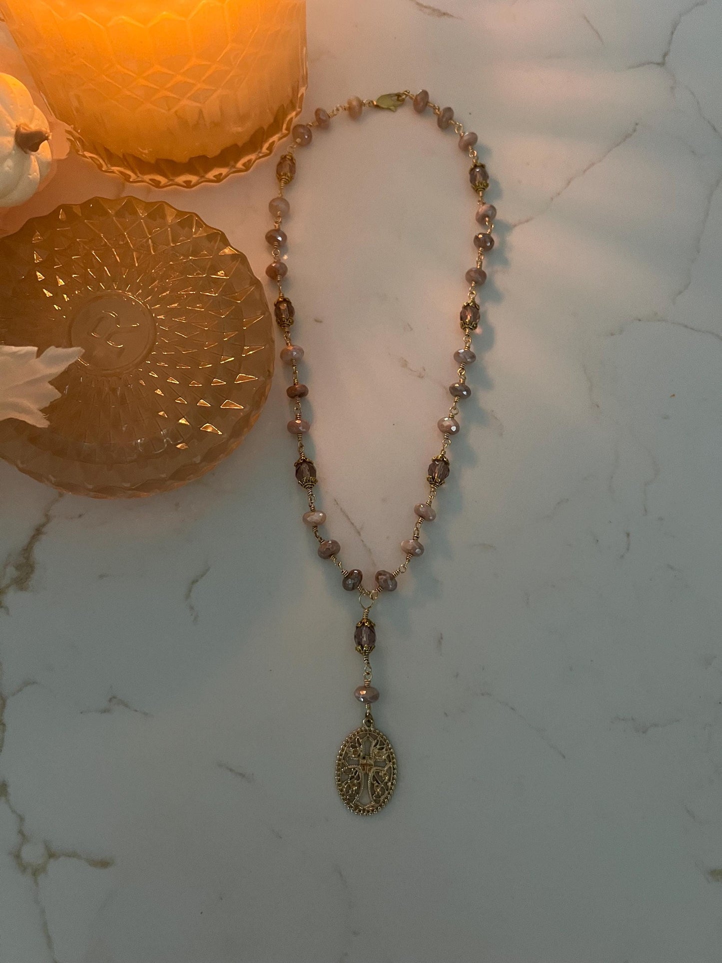 Peachy Moonstone Necklace