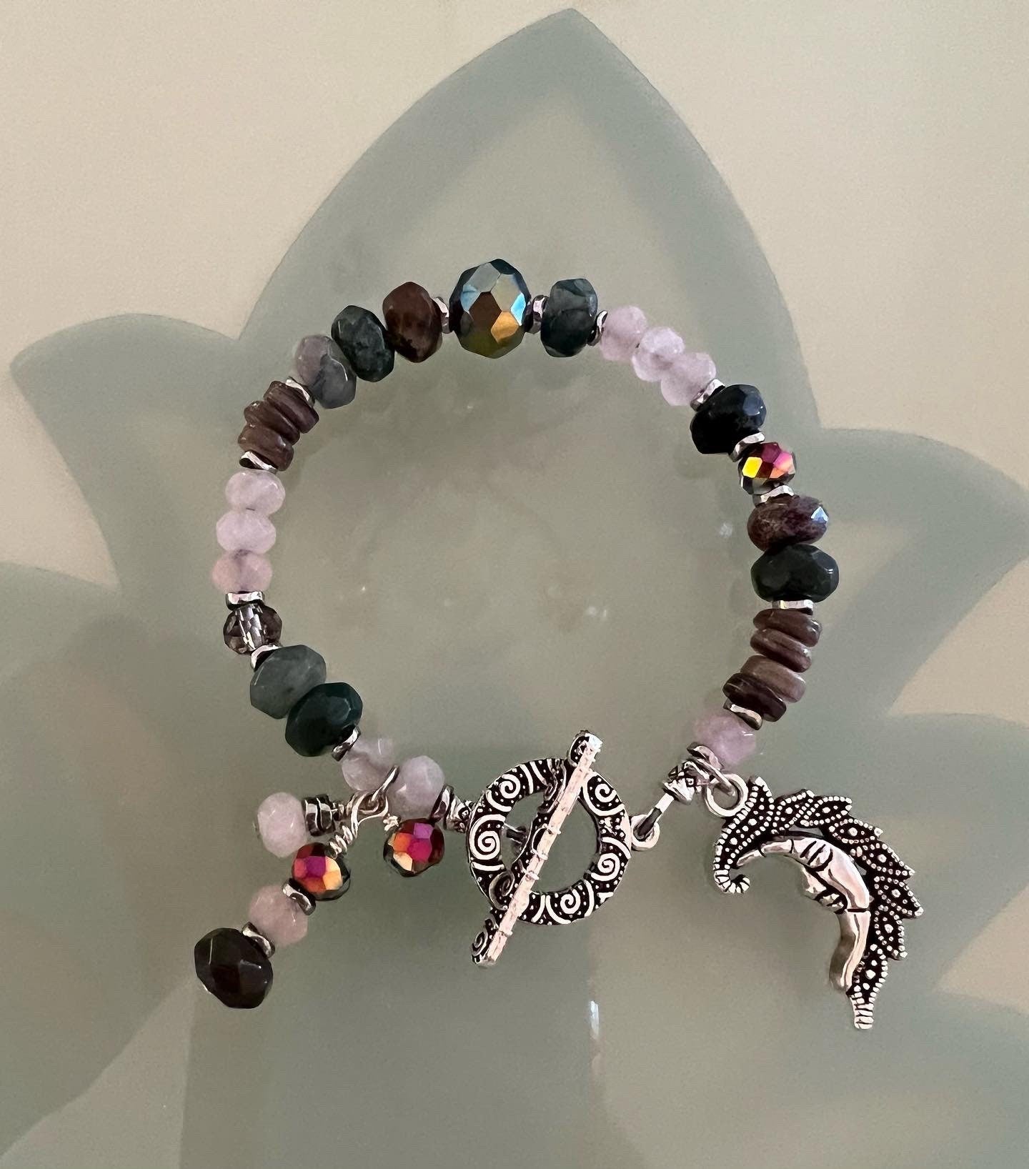 Indian Agate and Rose Quartz Bracelet
