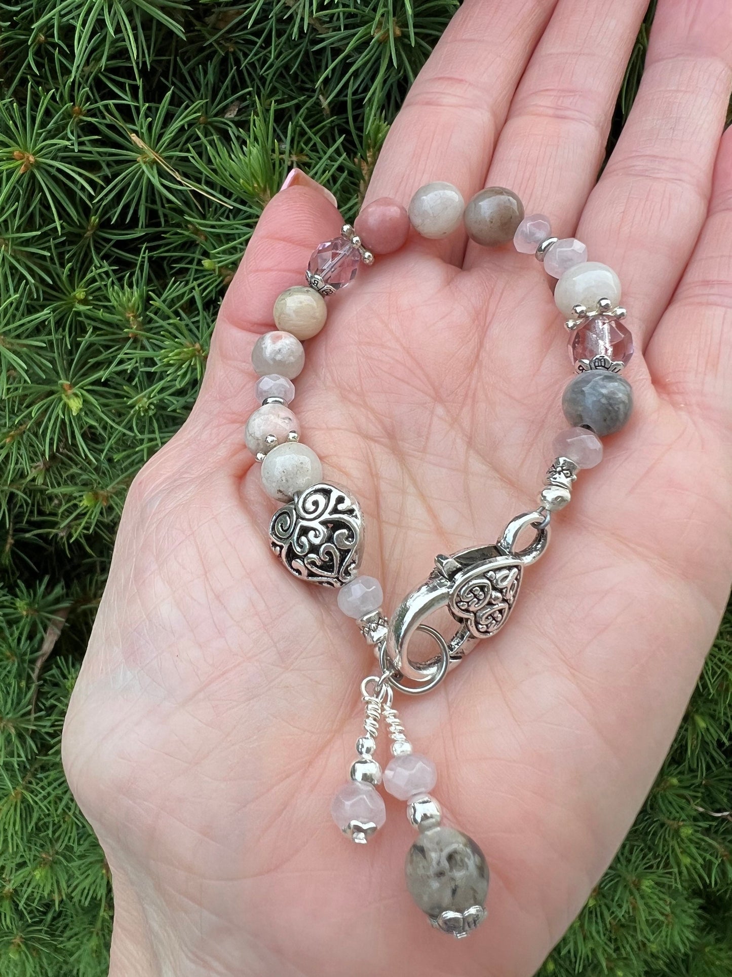 Rhodonite and Rose Quartz bracelet