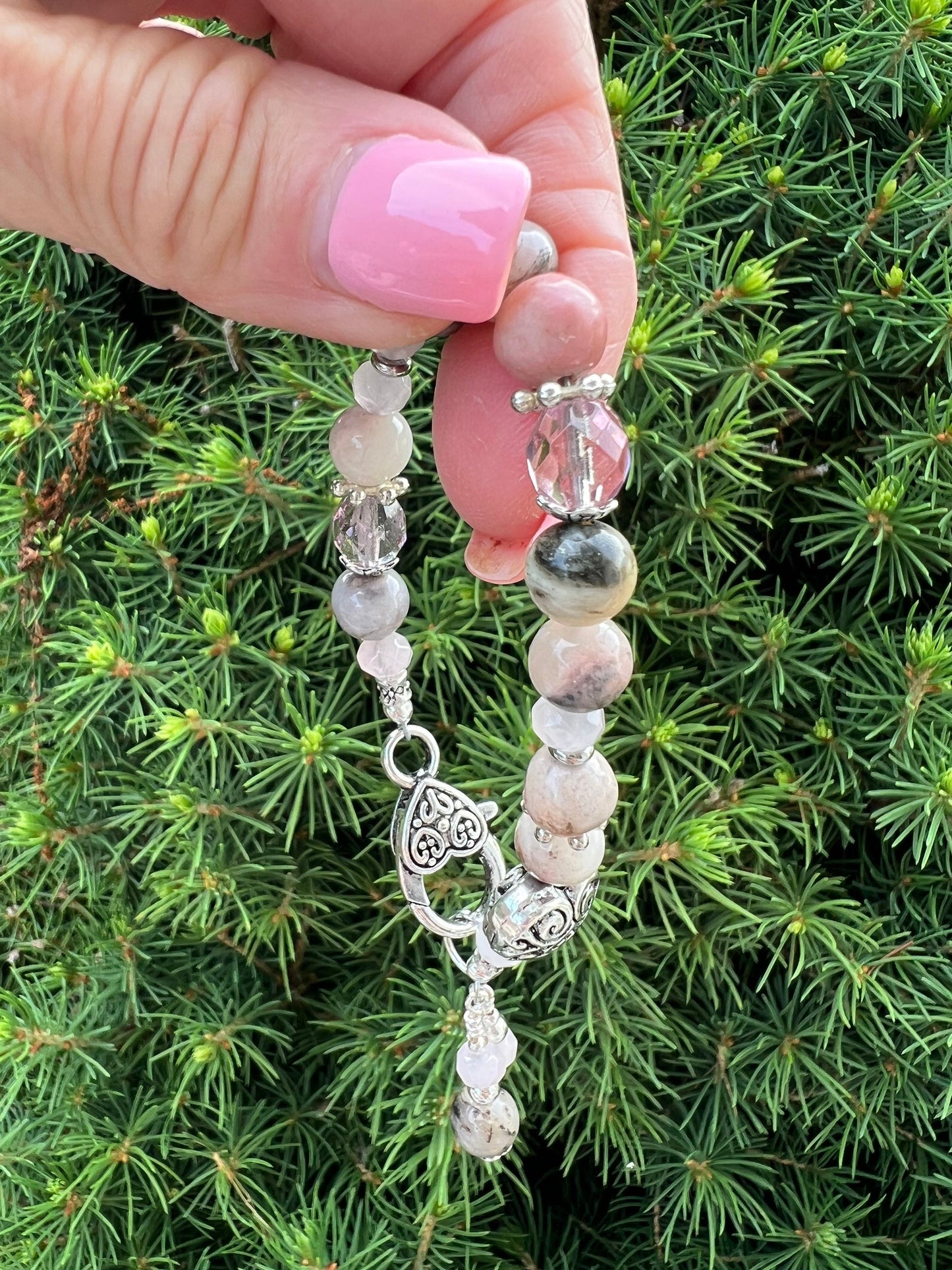Rhodonite and Rose Quartz bracelet
