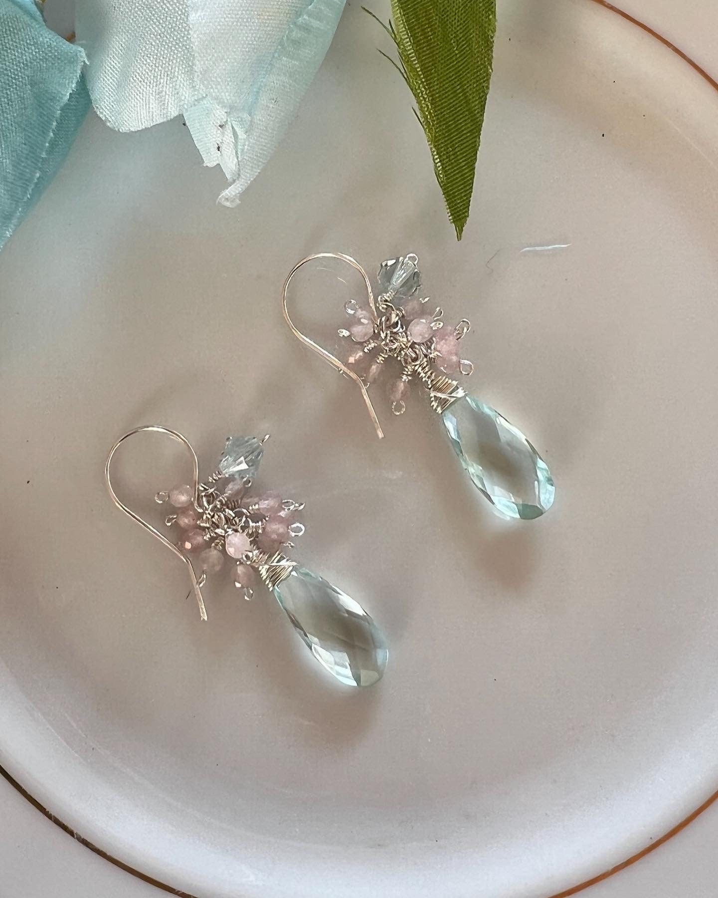 Aquamarine Quartz earrings