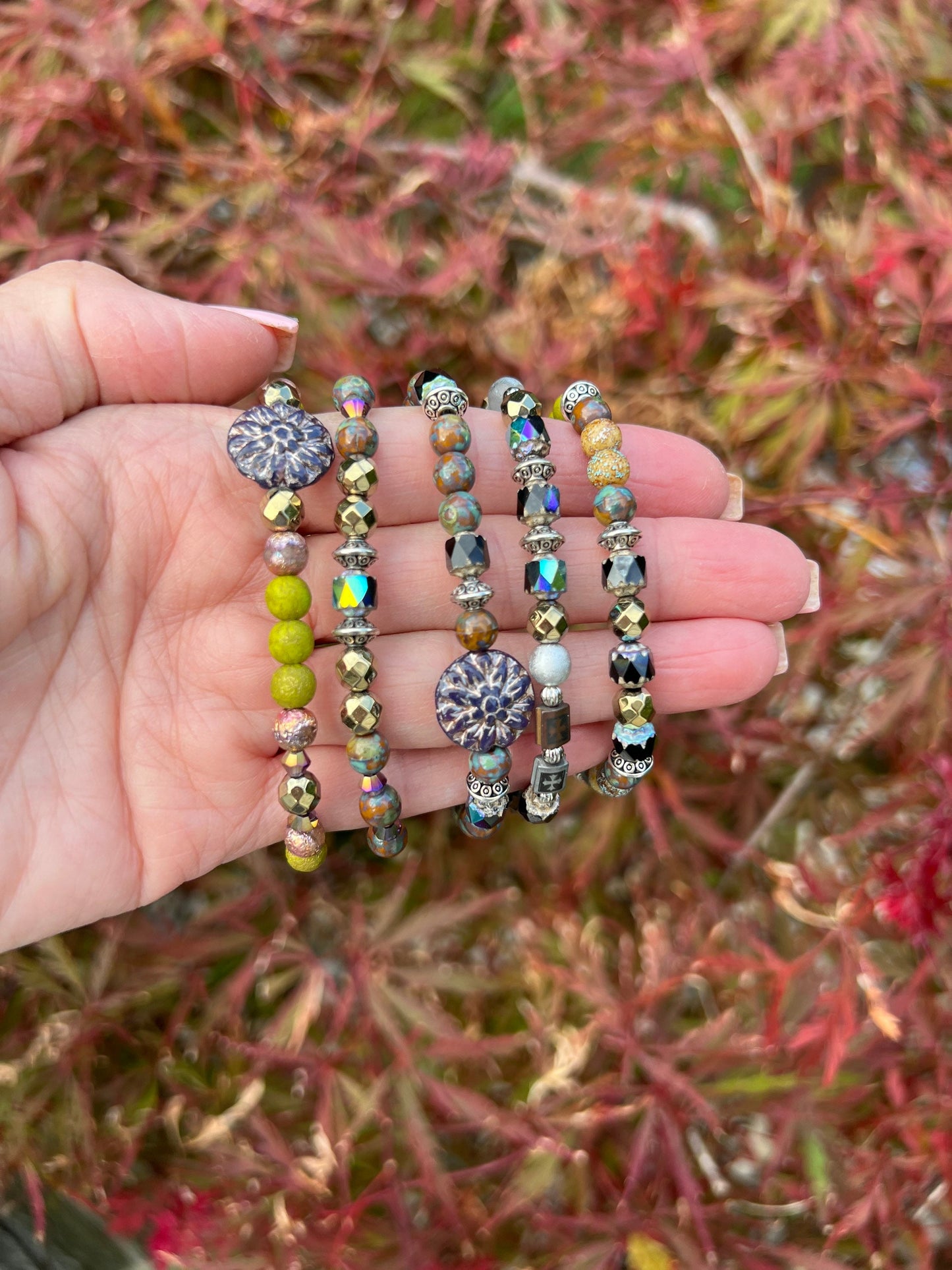 Autumn Fun beaded bracelets