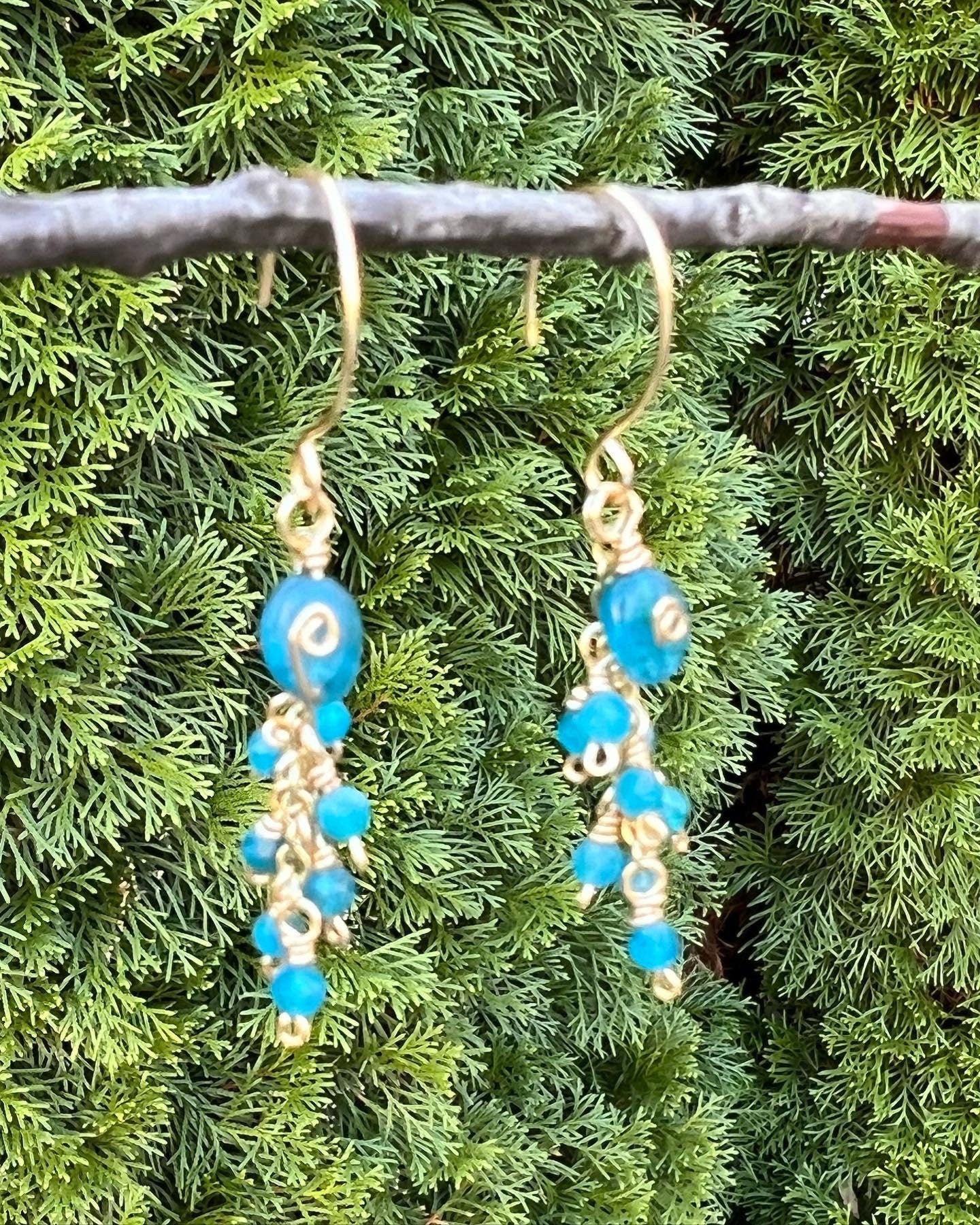 Blue Apatite dangle earrings
