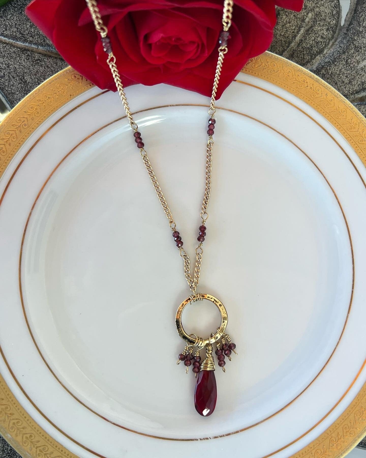 Red Garnet Briolette Necklace