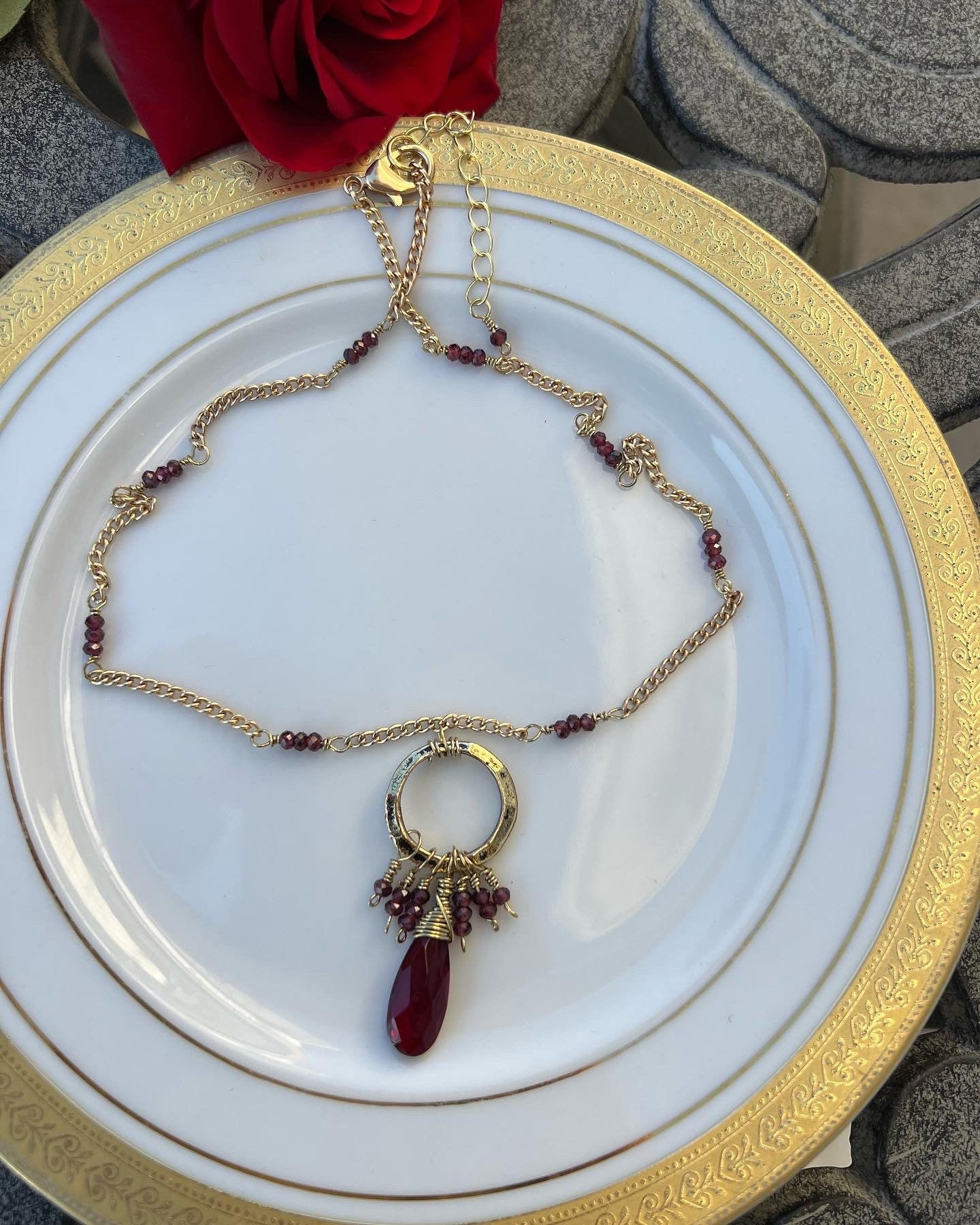 Red Garnet Briolette Necklace