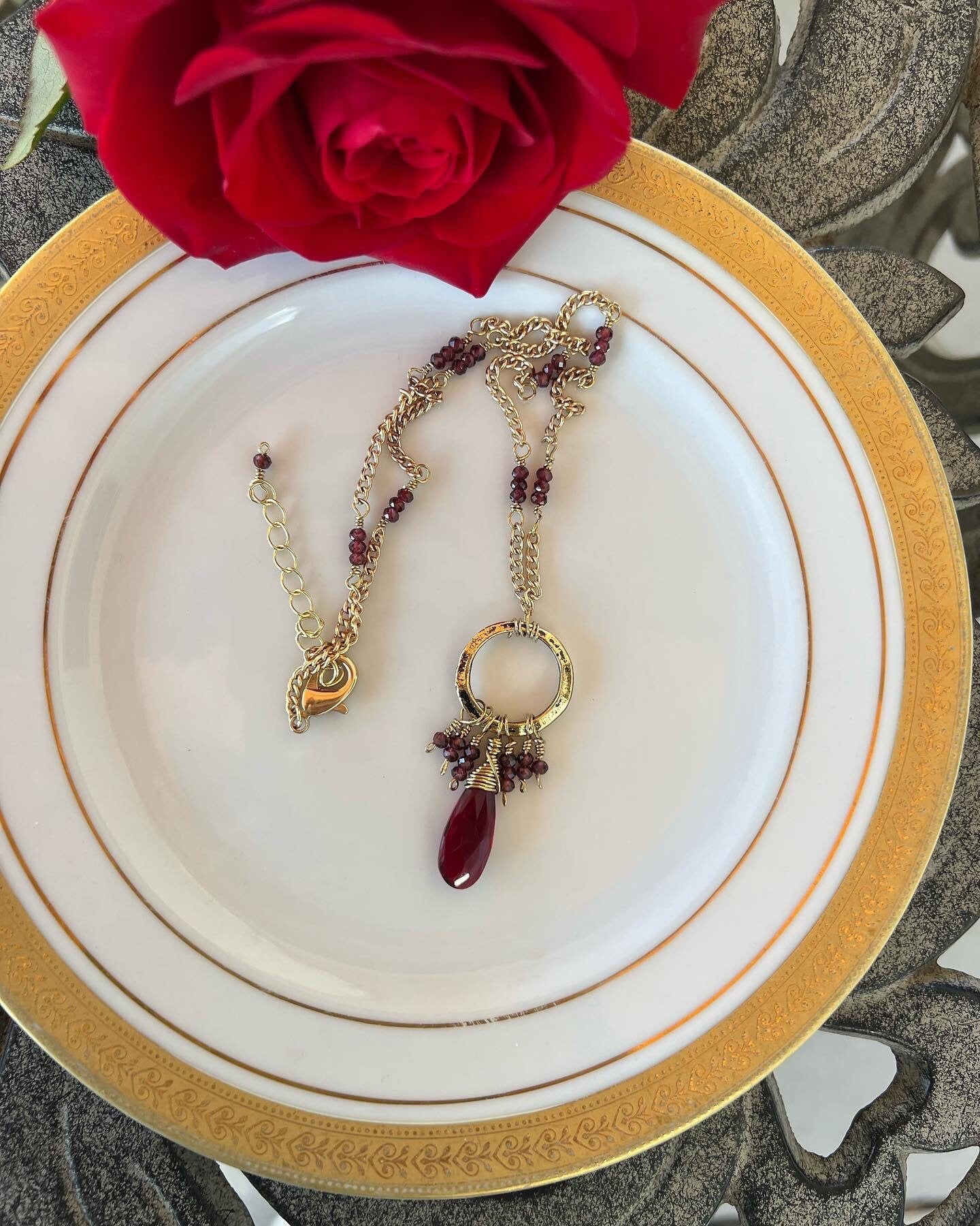 Red Garnet Briolette Necklace