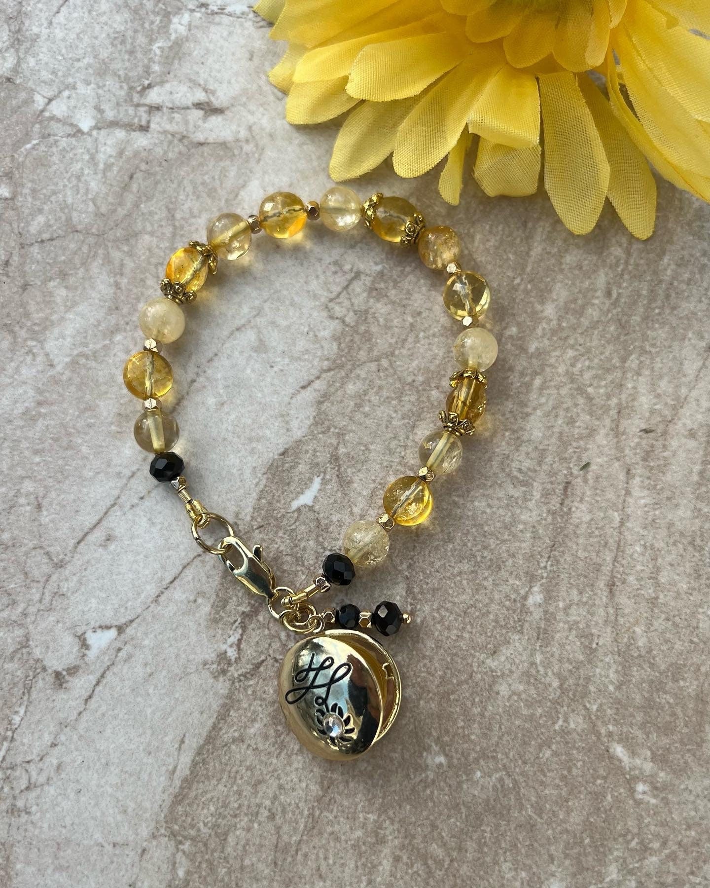 Citrine Locket Bracelet