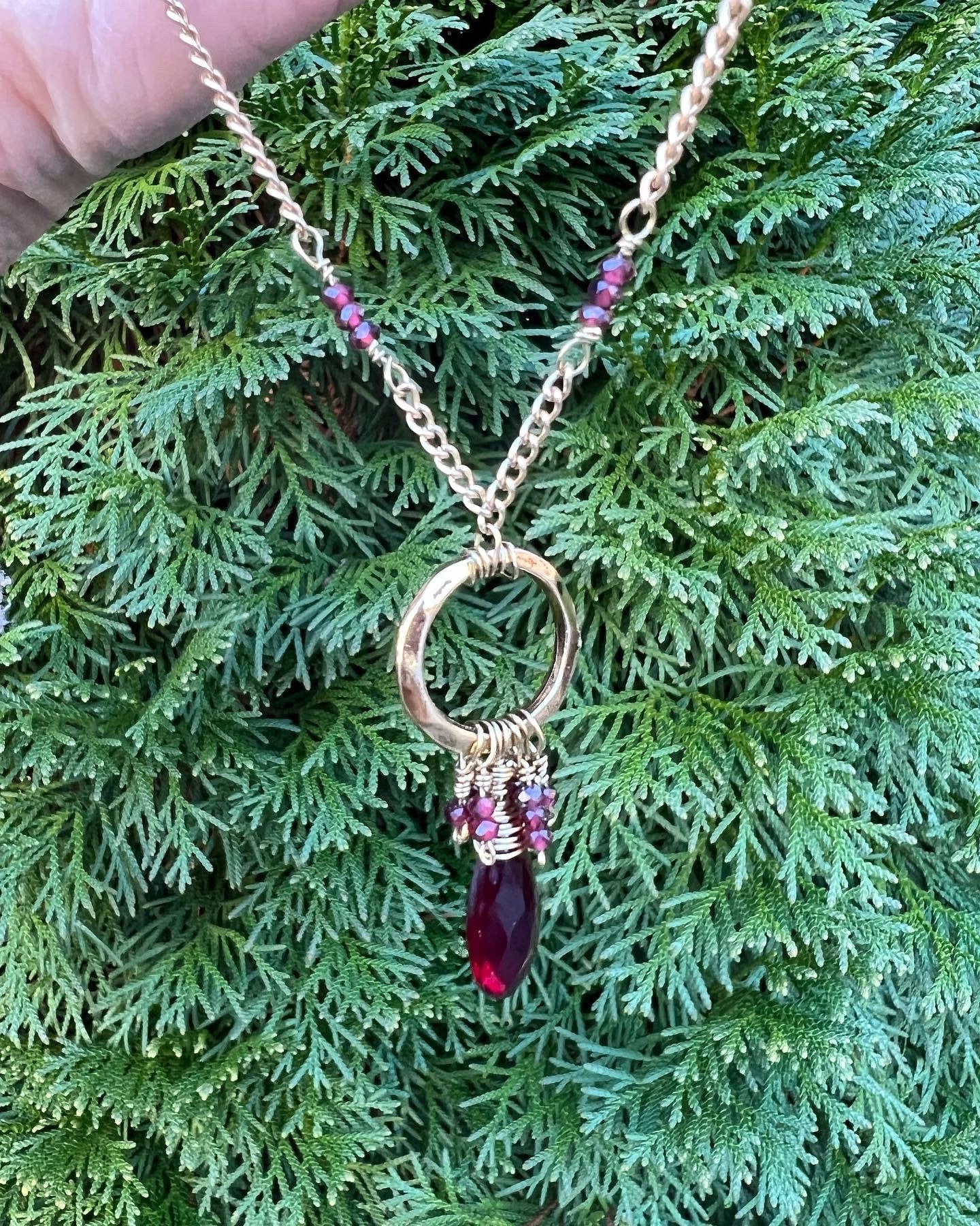 Red Garnet Briolette Necklace