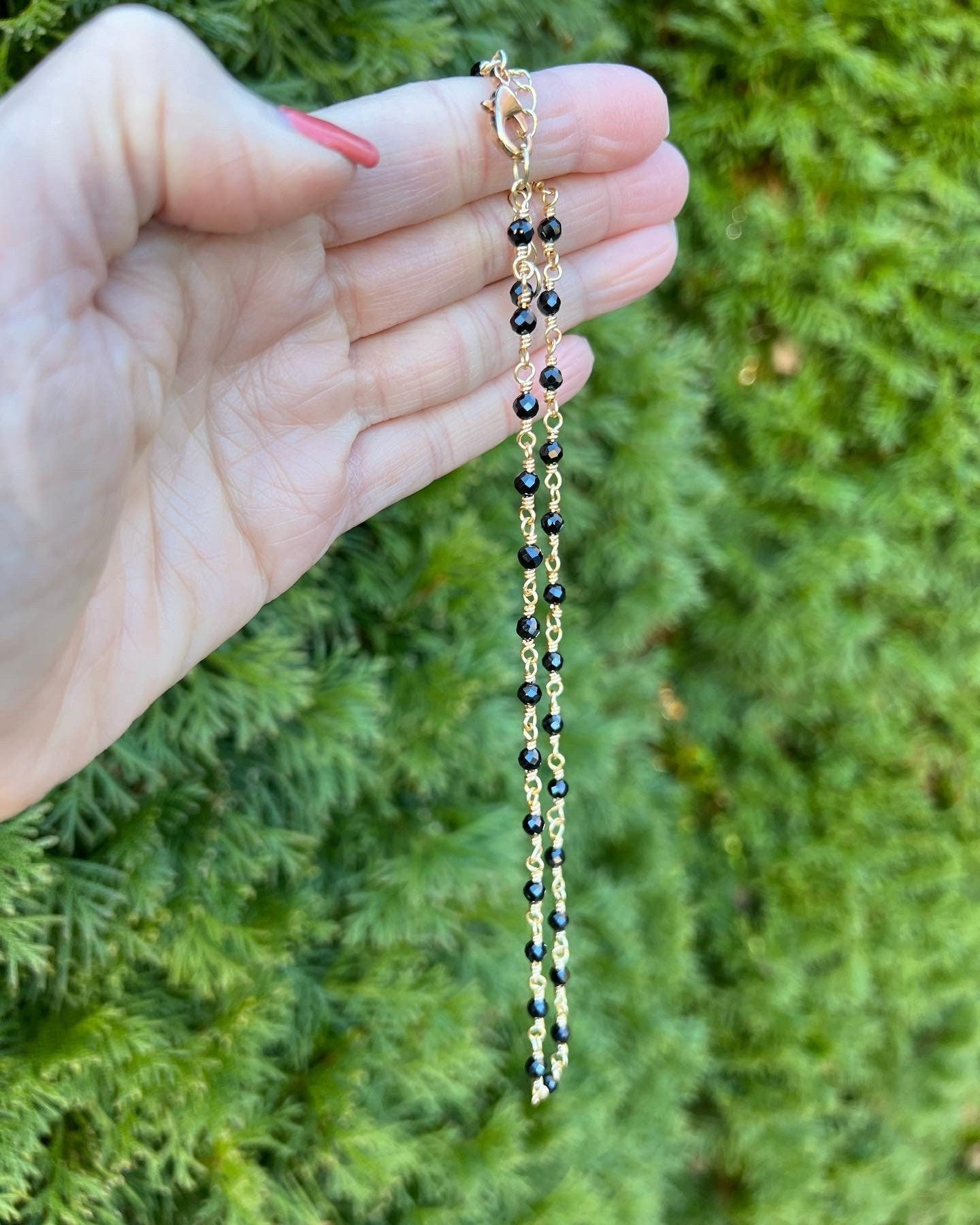 Wire wrapped Black Spinel choker