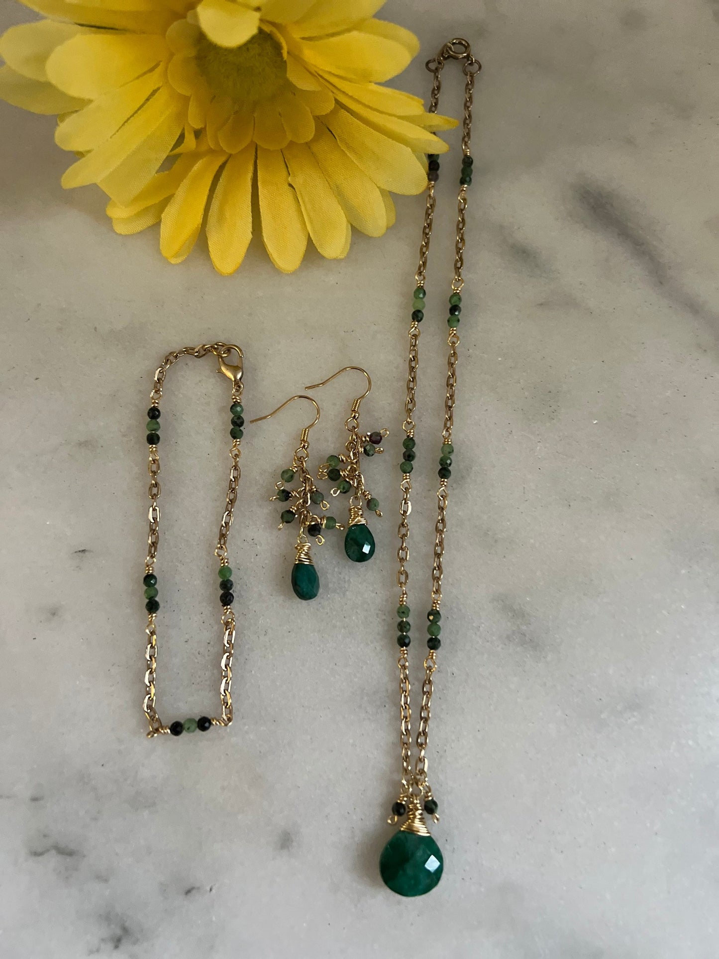 Natural Emerald and Zoisite Set