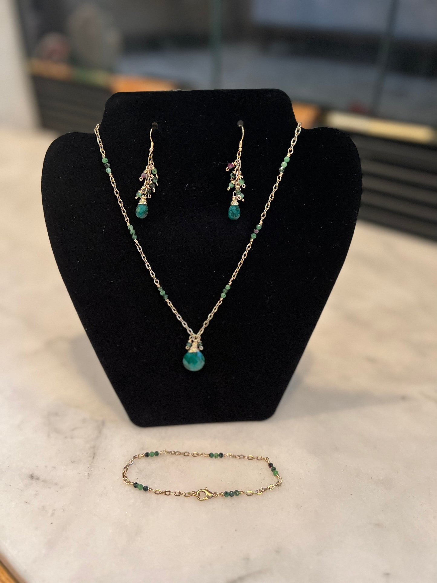 Natural Emerald and Zoisite Set