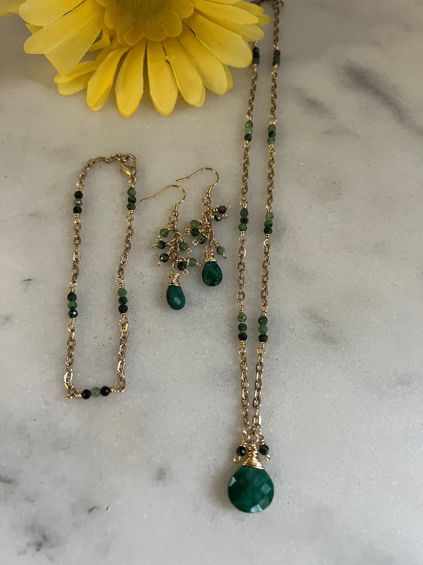 Natural Emerald and Zoisite Set
