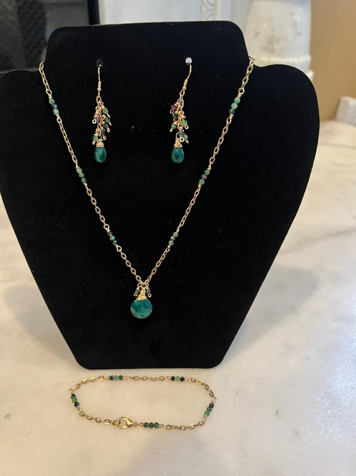 Natural Emerald and Zoisite Set