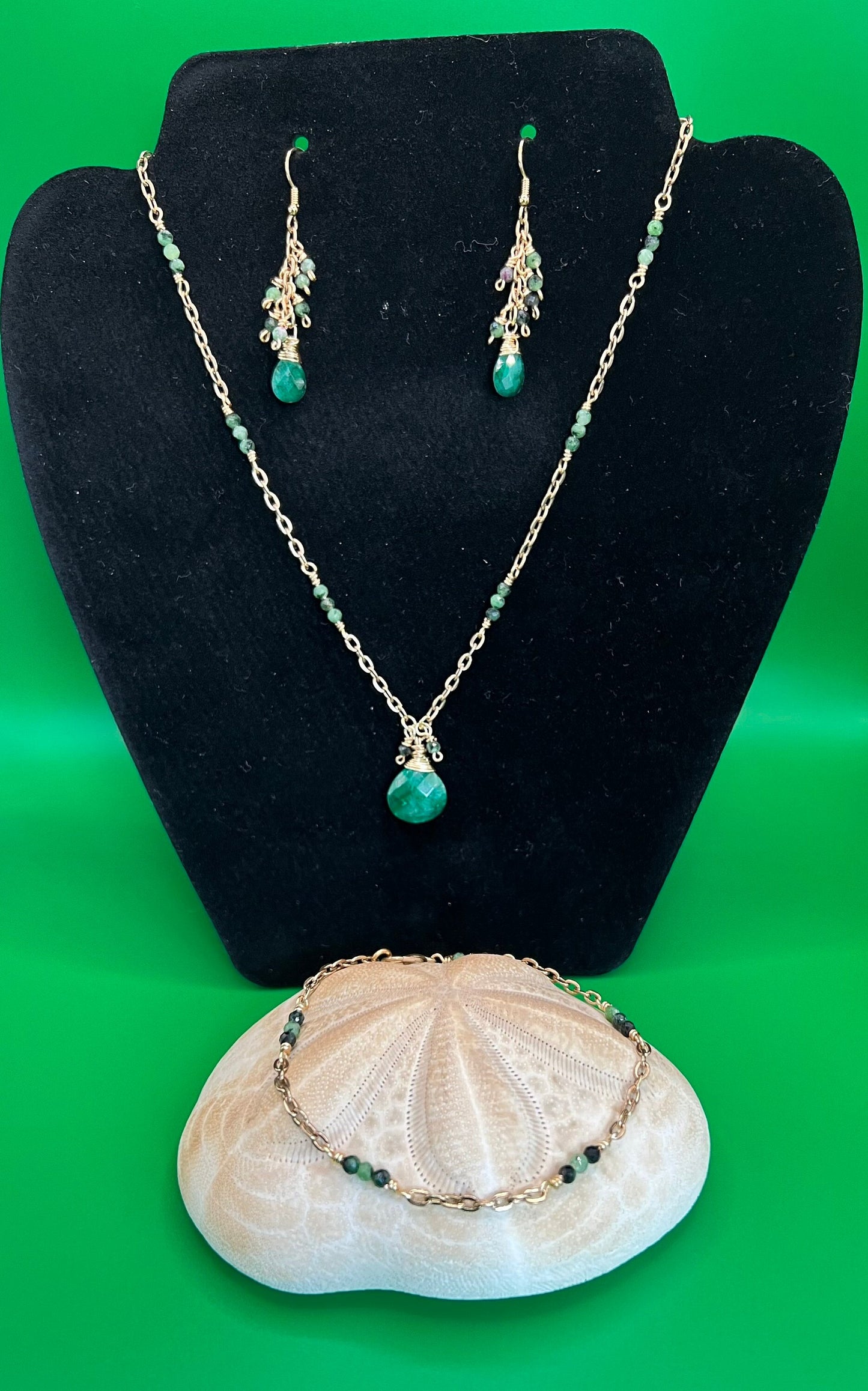 Natural Emerald and Zoisite Set