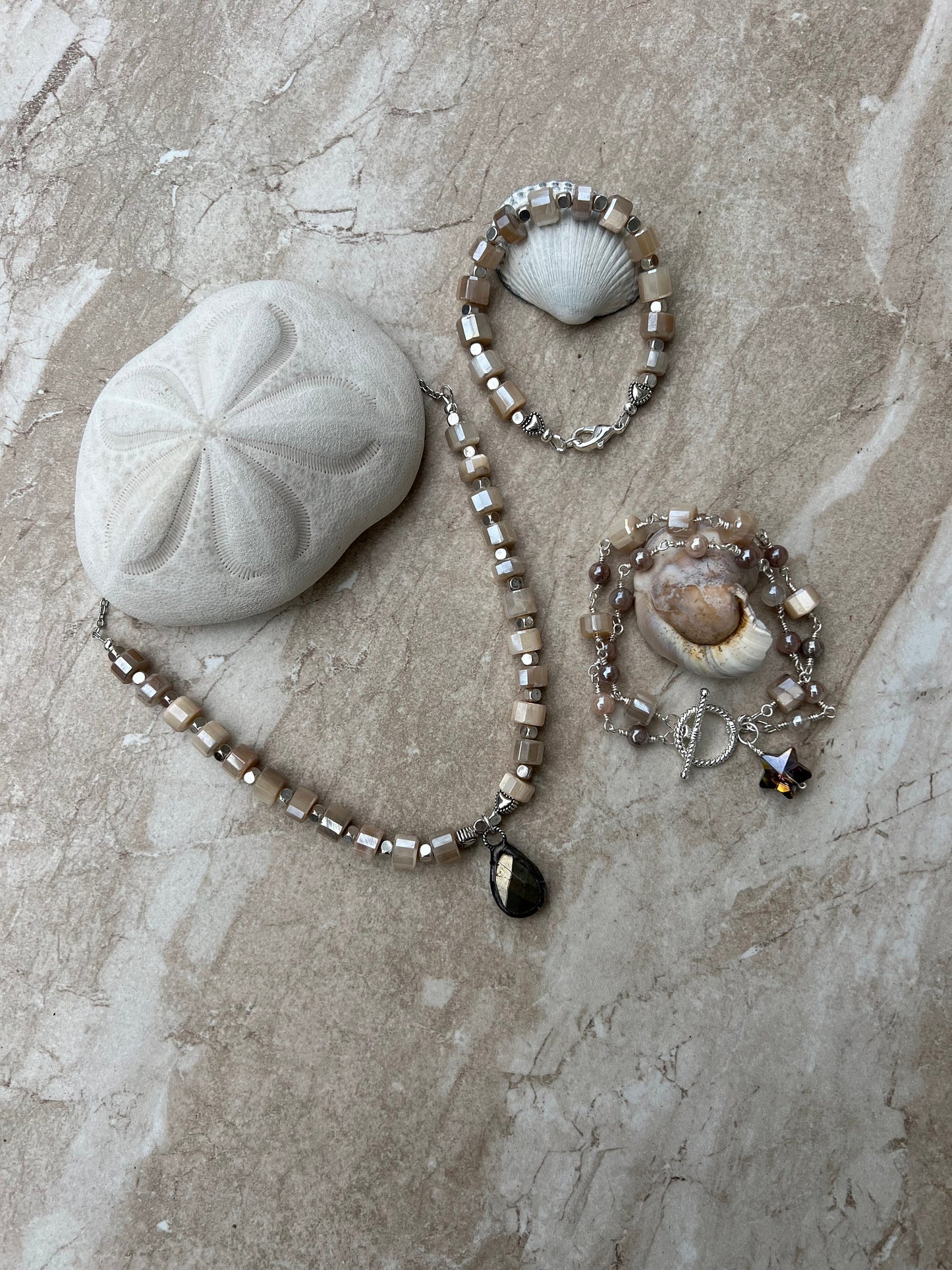 Barrel Moonstone Necklace