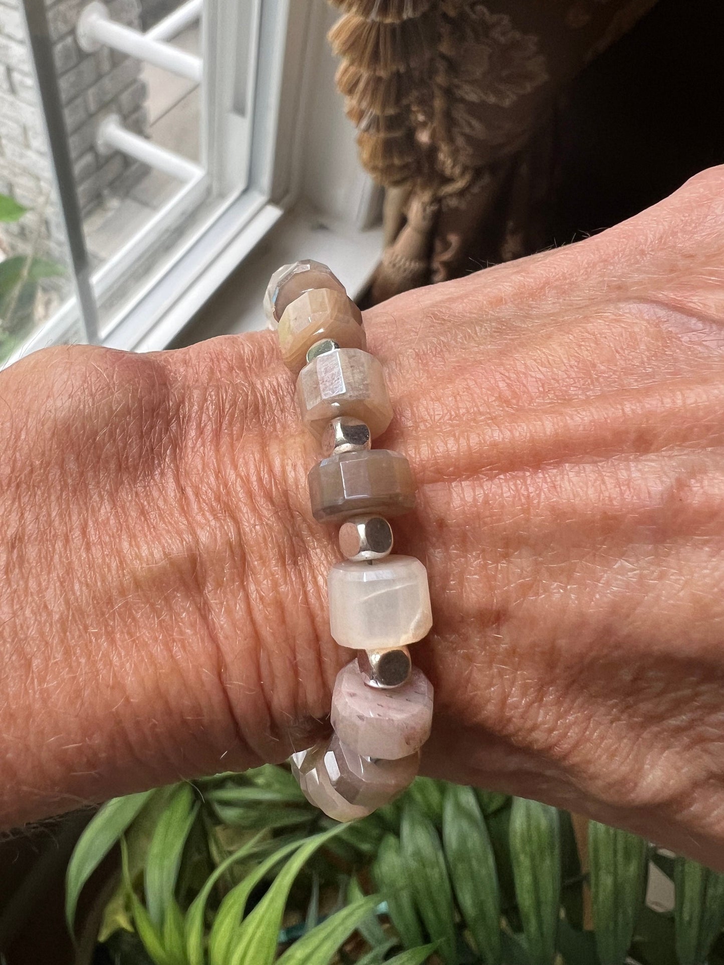 Barrel moonstone bracelet