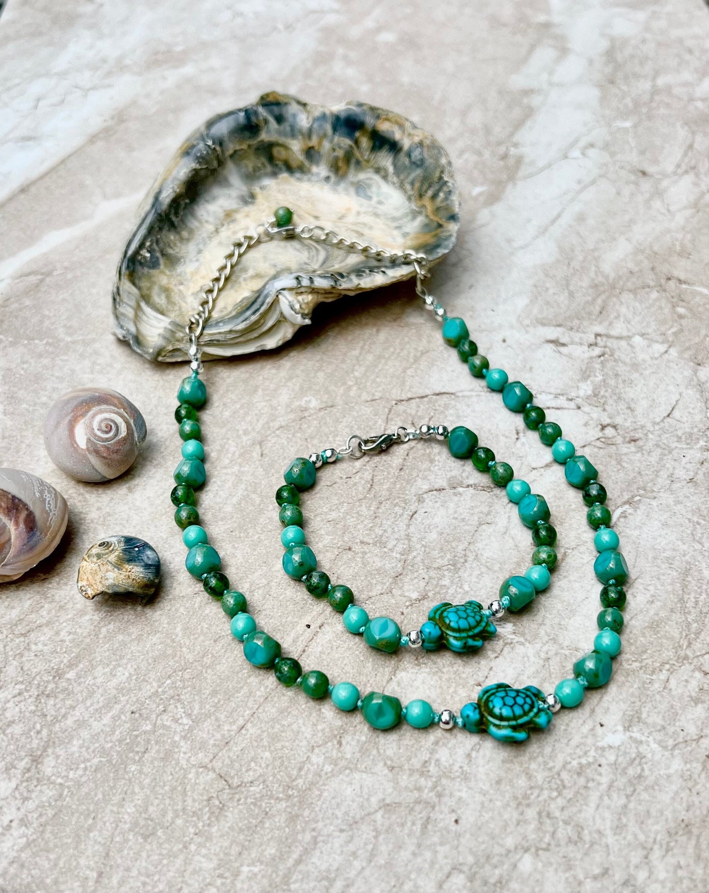 Turtle Czech Glass Set