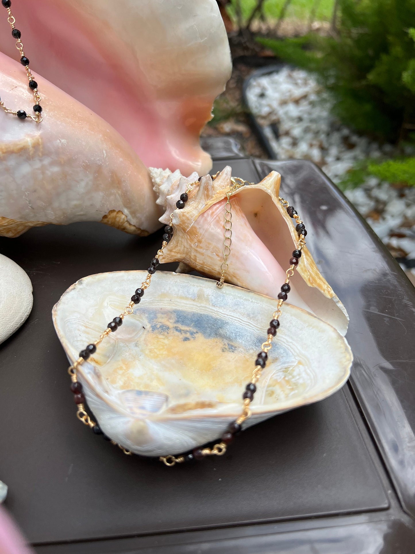 Black spinel or Red Garnet Set