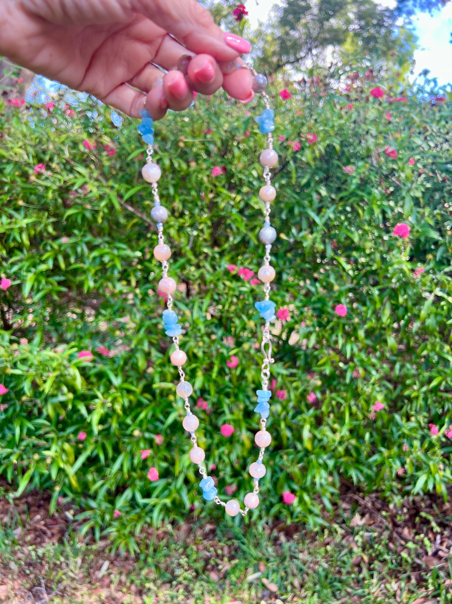 Moonstone and Aquamarine Necklace