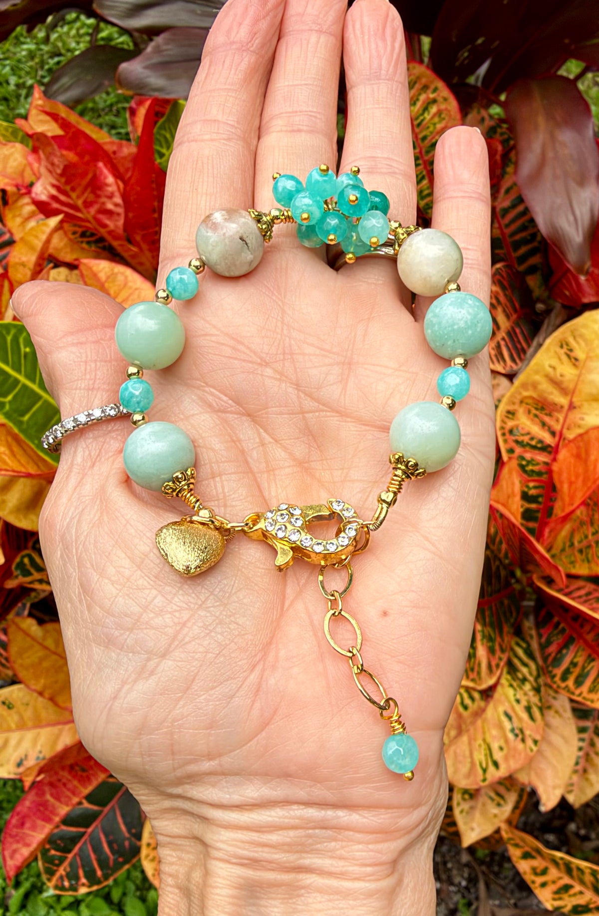 Amazonite and Aqua Chalcedony Bracelet