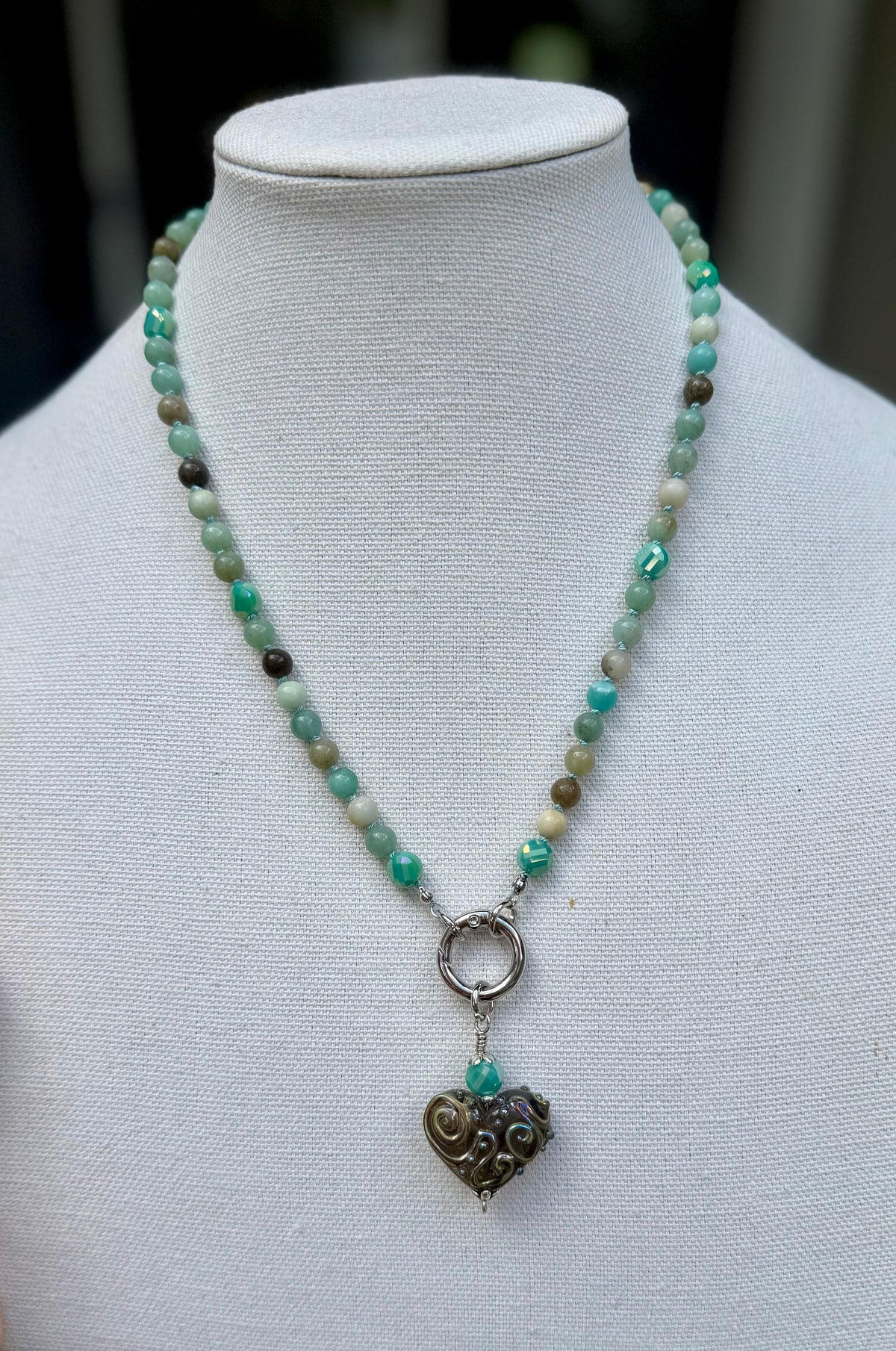 Amazonite and Glass Necklace