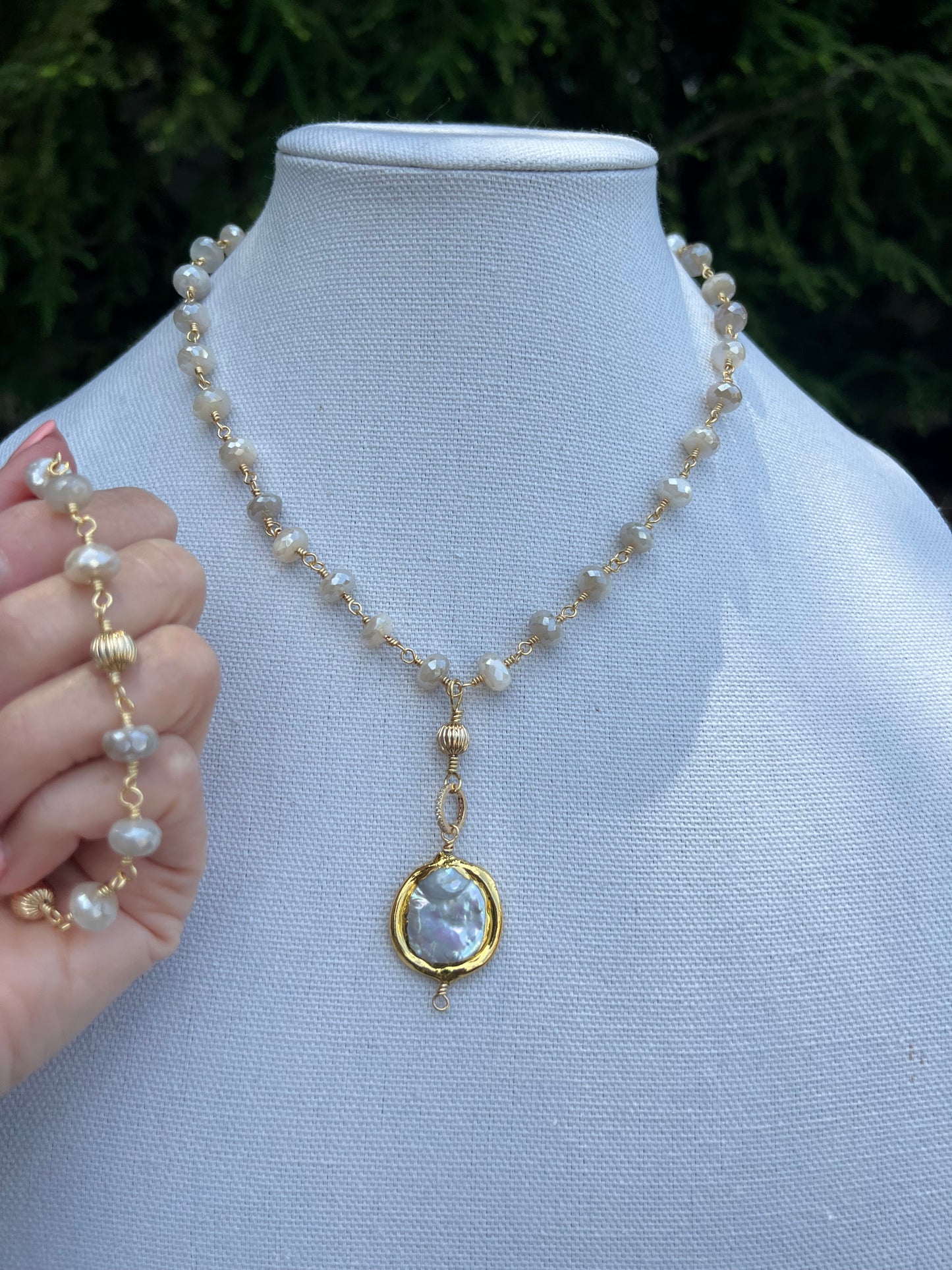 Rosary Style Moonstone Set