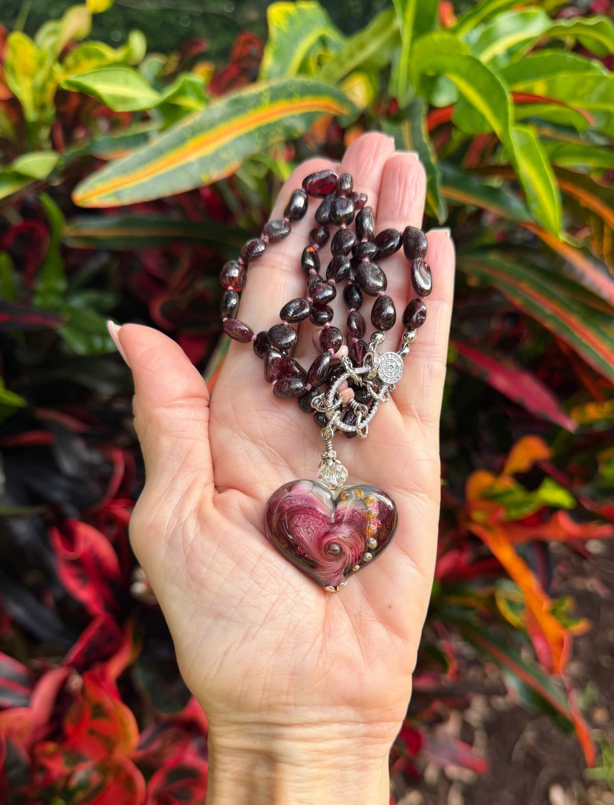 Garnet nugget beauty with Artisan heart
