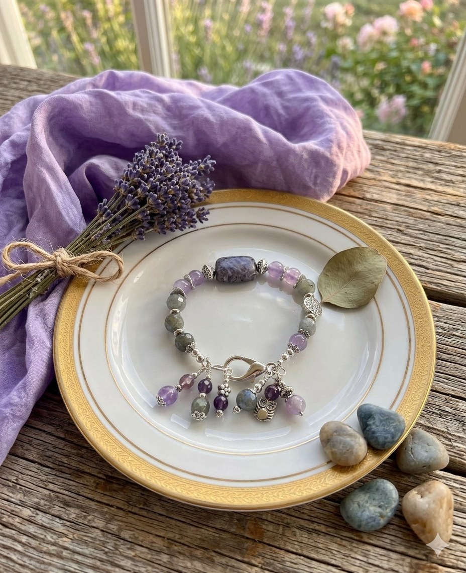 Amethyst and Labradorite bracelet