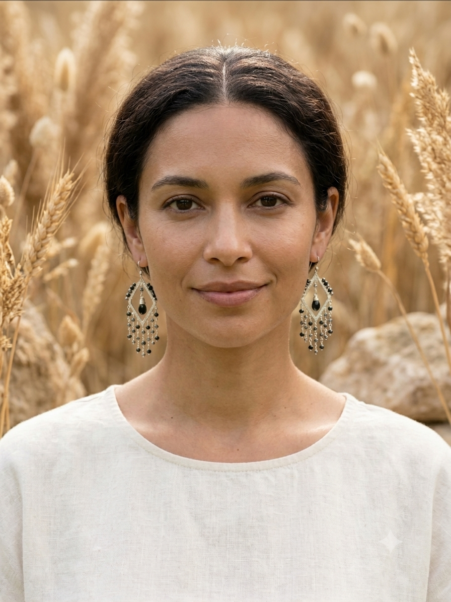 Black beauty statement earrings